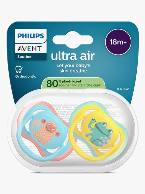 Philips Avent Ultra Air Schnuller 18m+ 2er-Pack, Blau/Gelb
