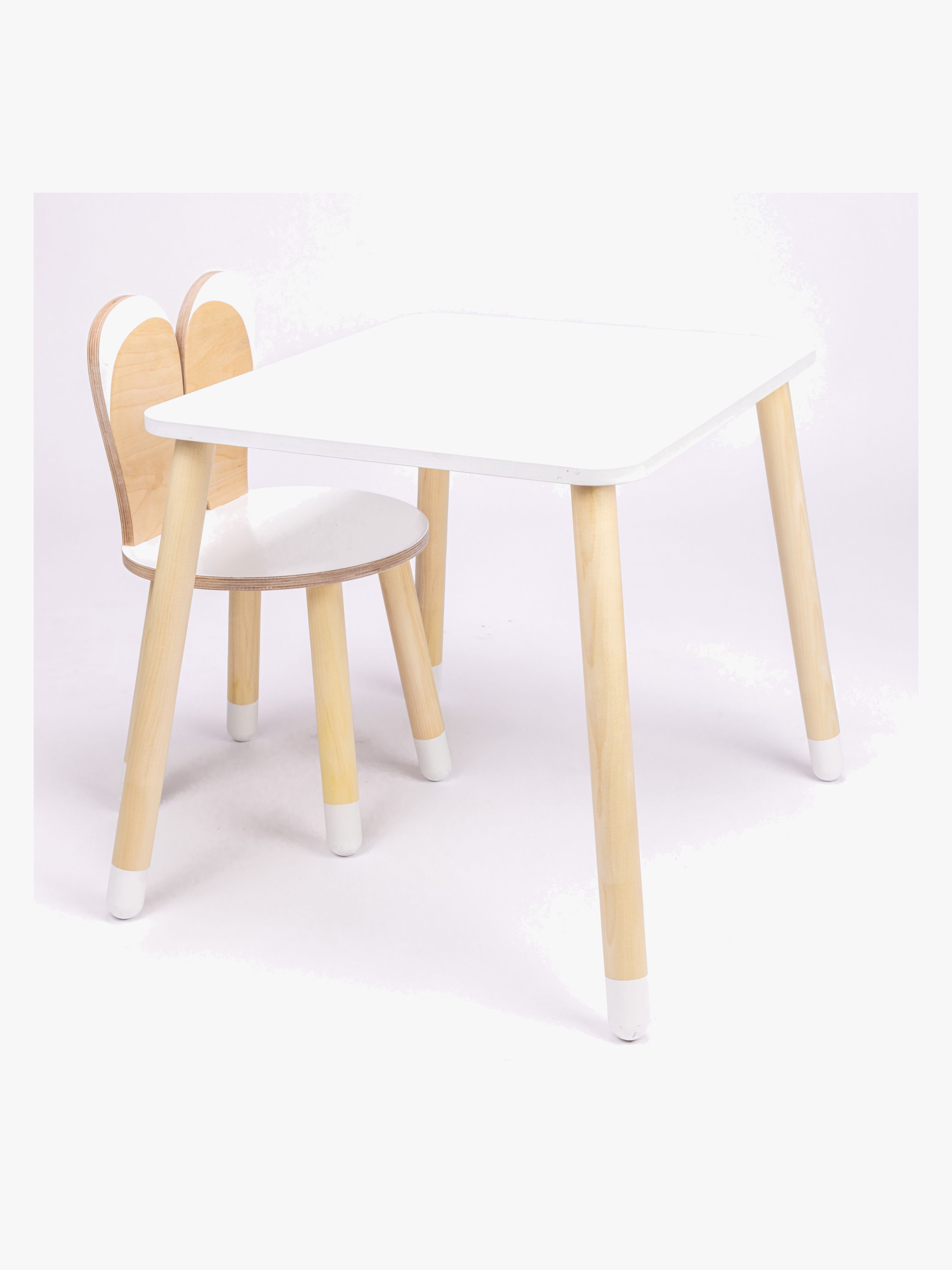 Kaninchen Tisch & Stuhl Set, Weiß