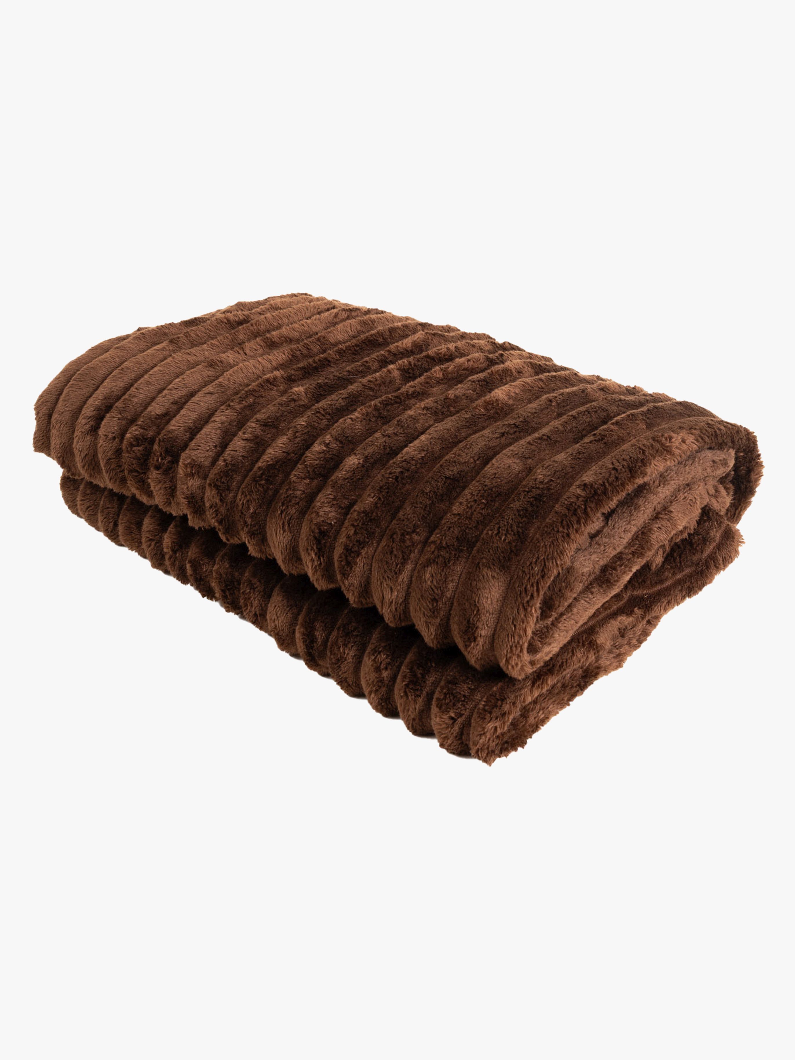 KMCarpets Stripe Decke 130x170, Braun