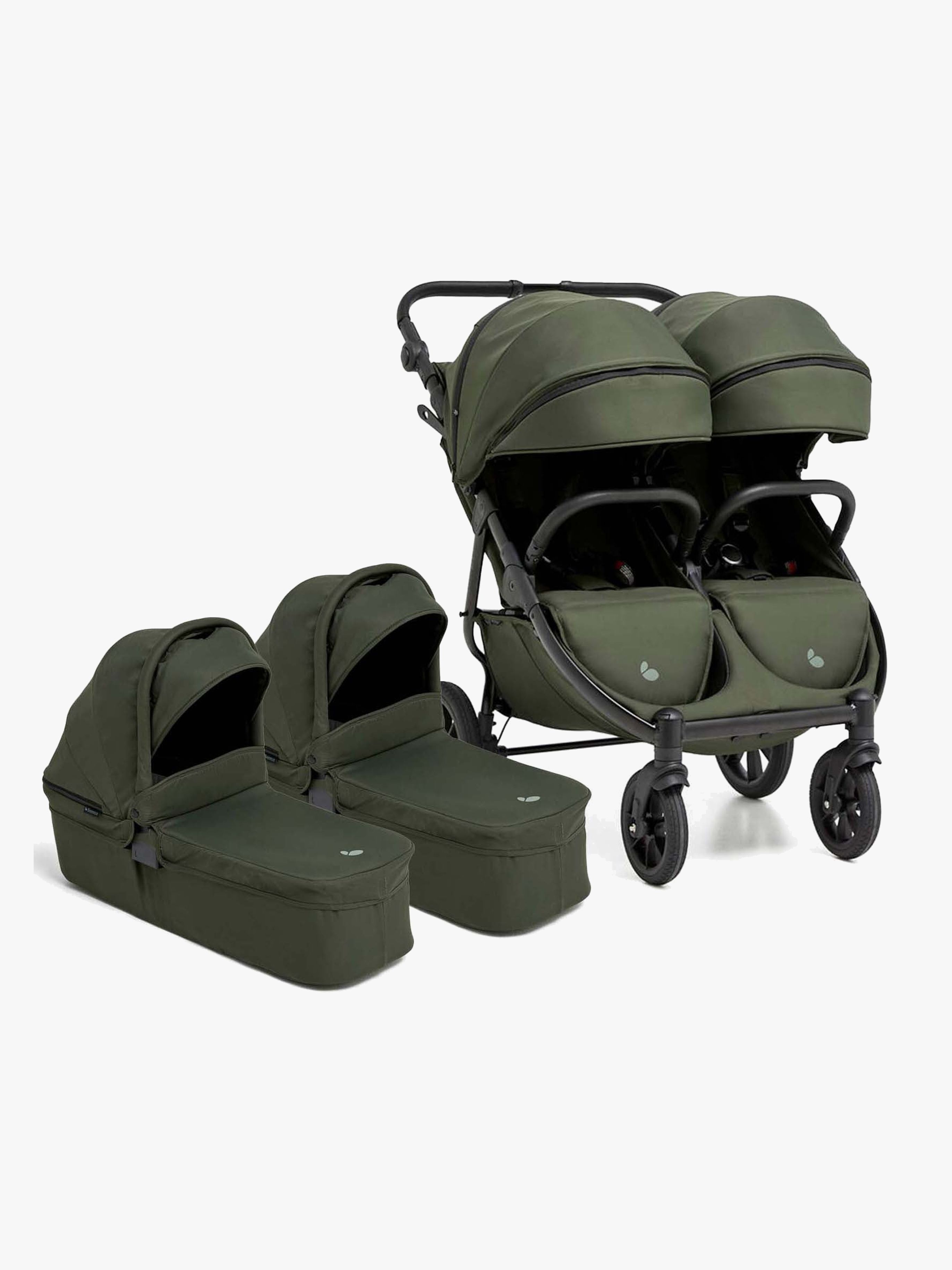 Beemoo BFF60 2 Geschwisterwagen inkl. Liegewannen, Dark Forest, Doppelkinderwagen