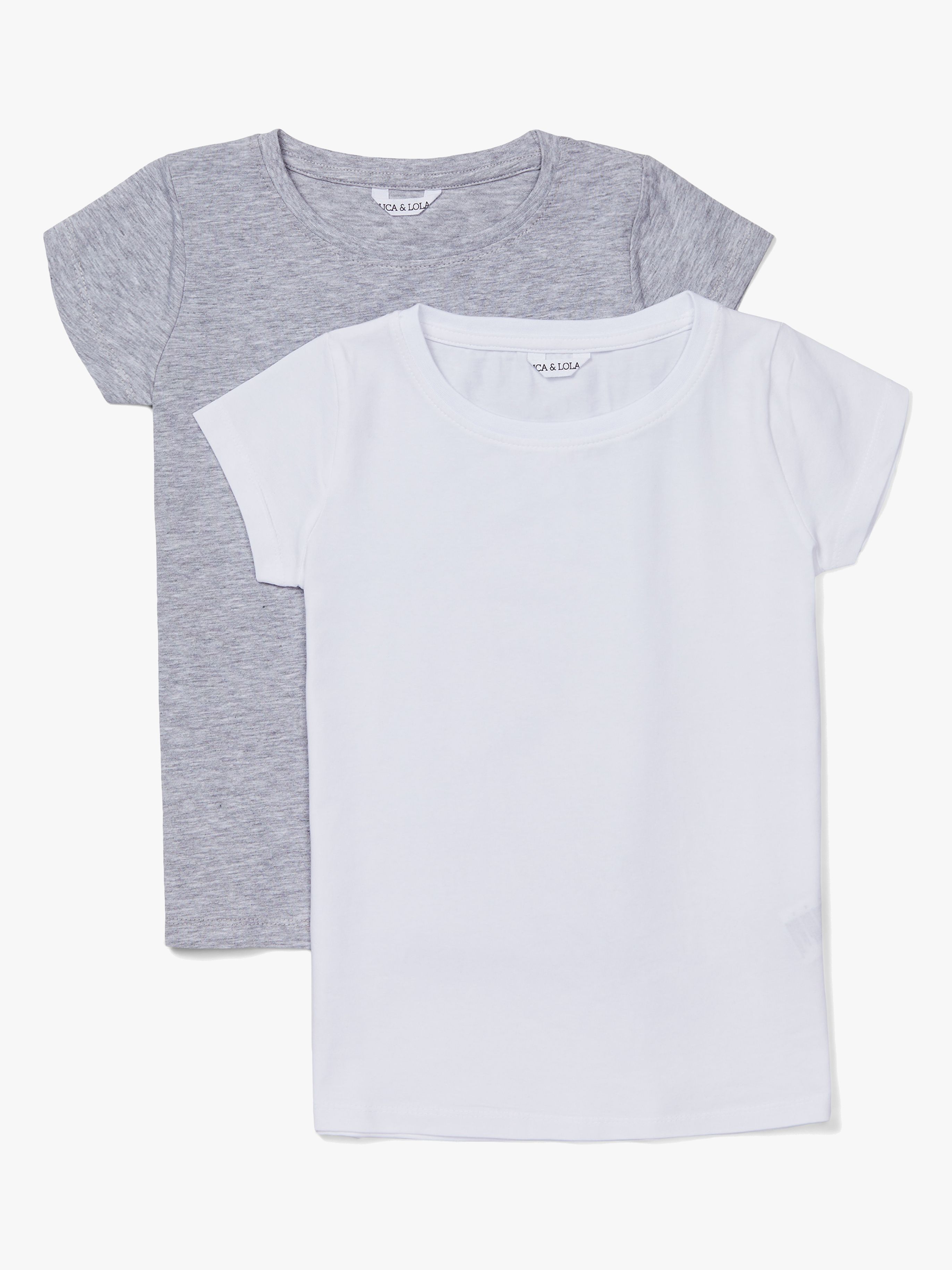 Luca &  Lola Fanny Top 2er-Pack, Grey Melange/White 134-140