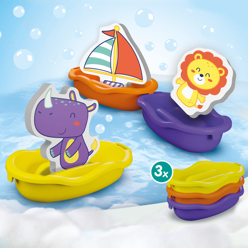 SES Creative Badespielzeug-Set Boote mit Schaumtieren
