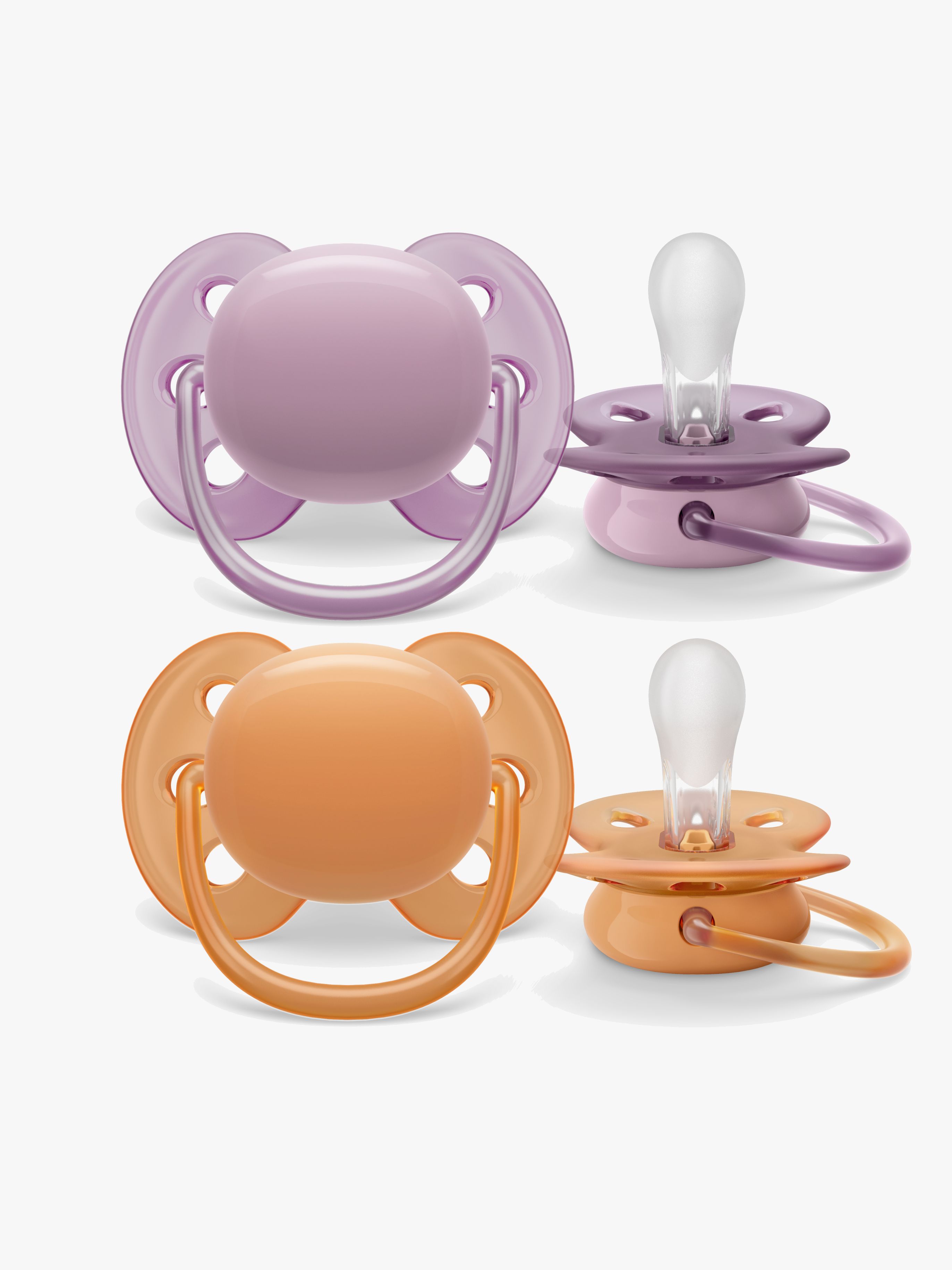 Ultra Soft Schnuller 6-18m 2er-Pack, Lila / Orange