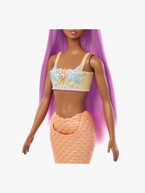 Barbie Puppe Meerjungfrau mit Bunten Haaren, Orange
