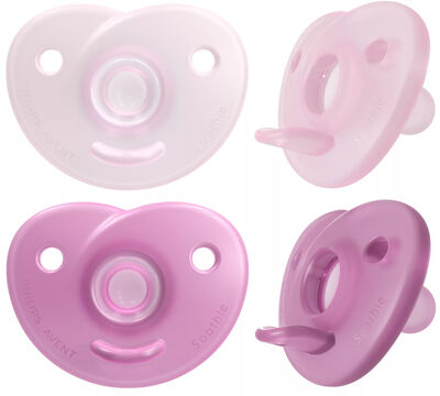 Philips Avent Curved Soothie 0-6 M, Rosa