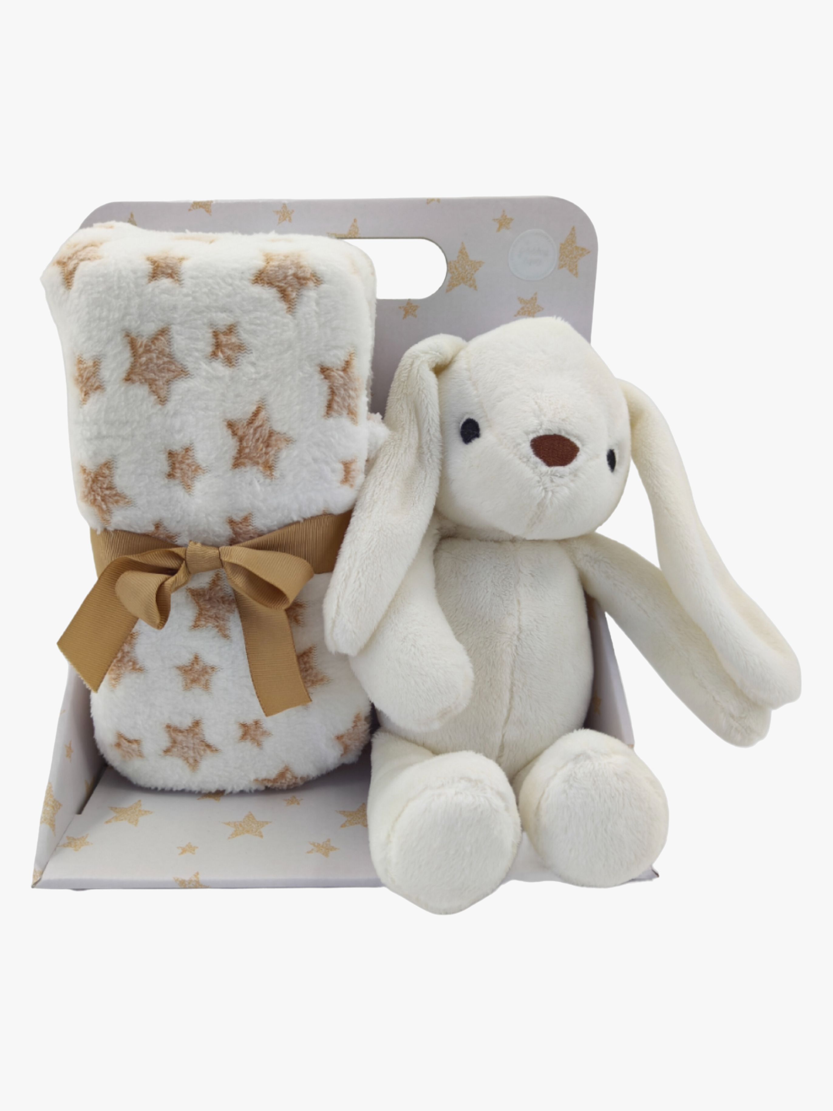 Kaninchen Fleecedecke und Kuscheltier, Weiß