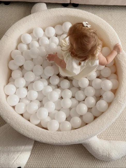 MeowBaby Boucle Turtle Bällebad, Dusty Ice Blue