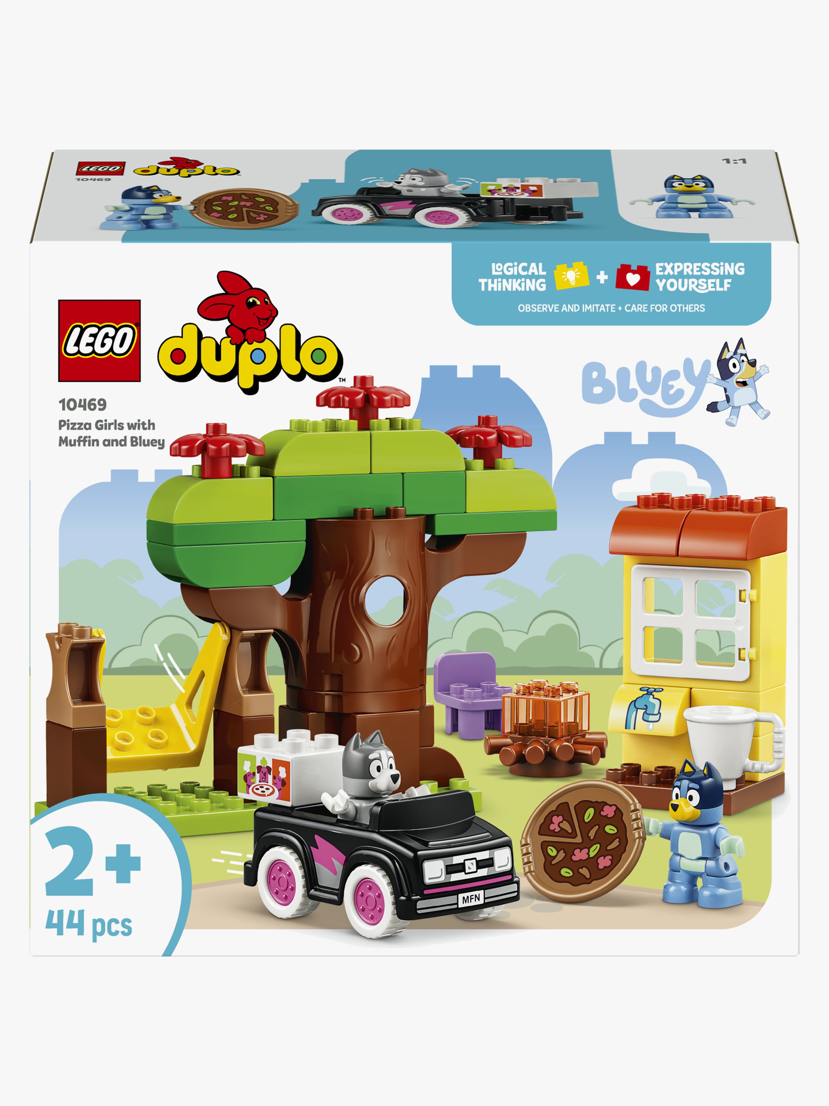 DUPLO Bluey 10469 Pizza-Schwestern mit Muffin und Bluey