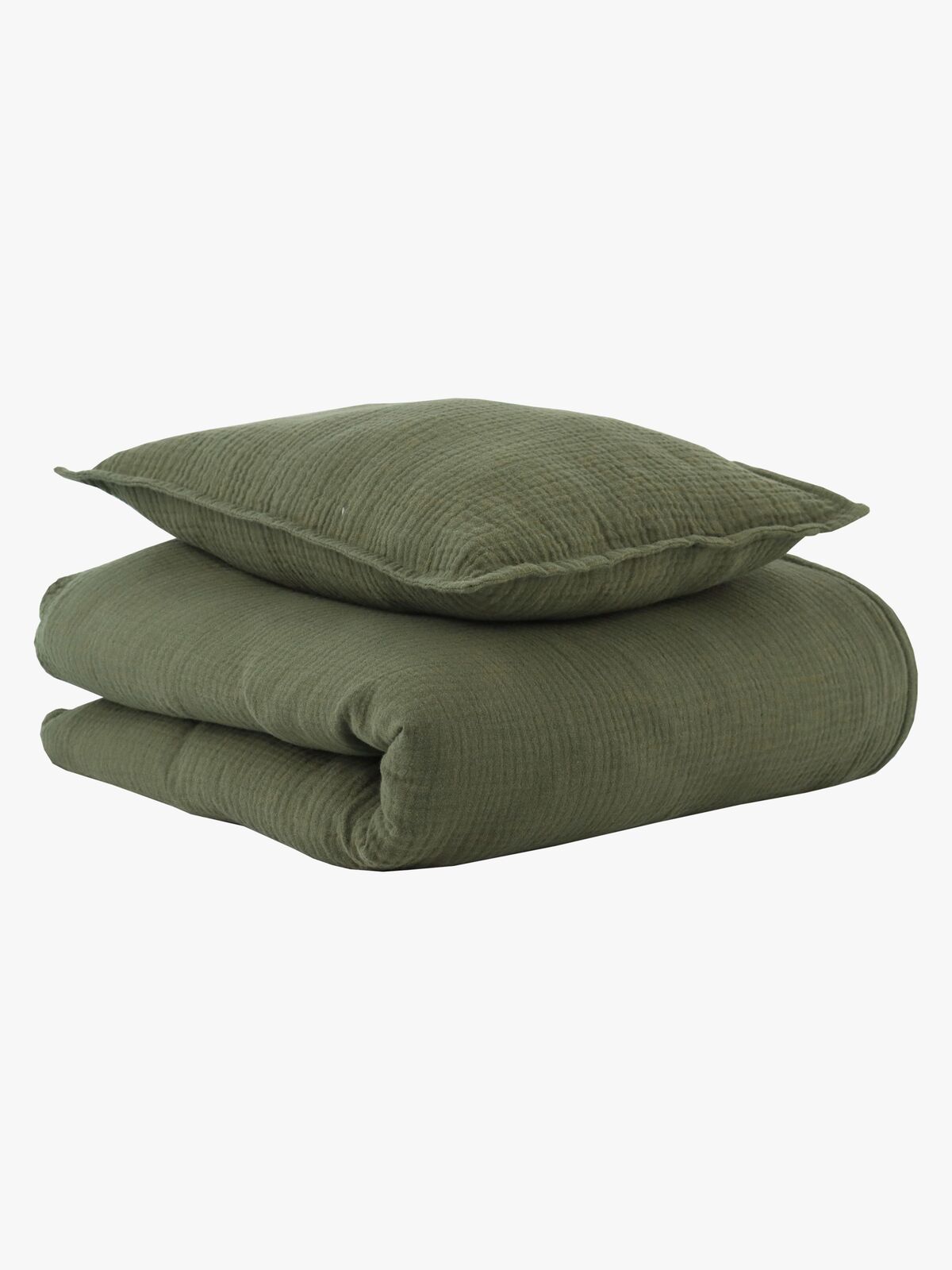 Oh, Poppy! Vega Musselin Bettwäsche 70x80 Babybett, Forest Green