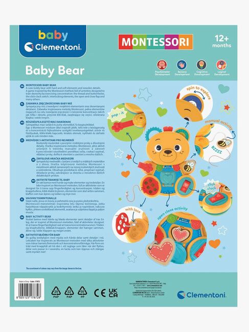 Clementoni Baby Montessori Aktivitätsspielzeug Bär