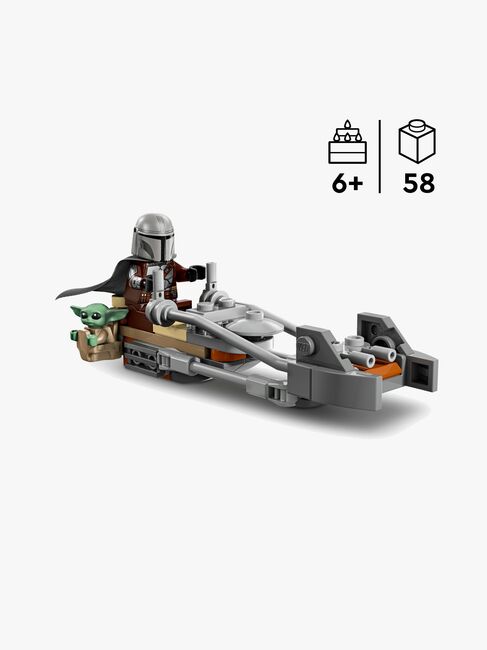 LEGO Star Wars 75436 Der Mandalorianer und Grogu auf ihrem Speeder Bike