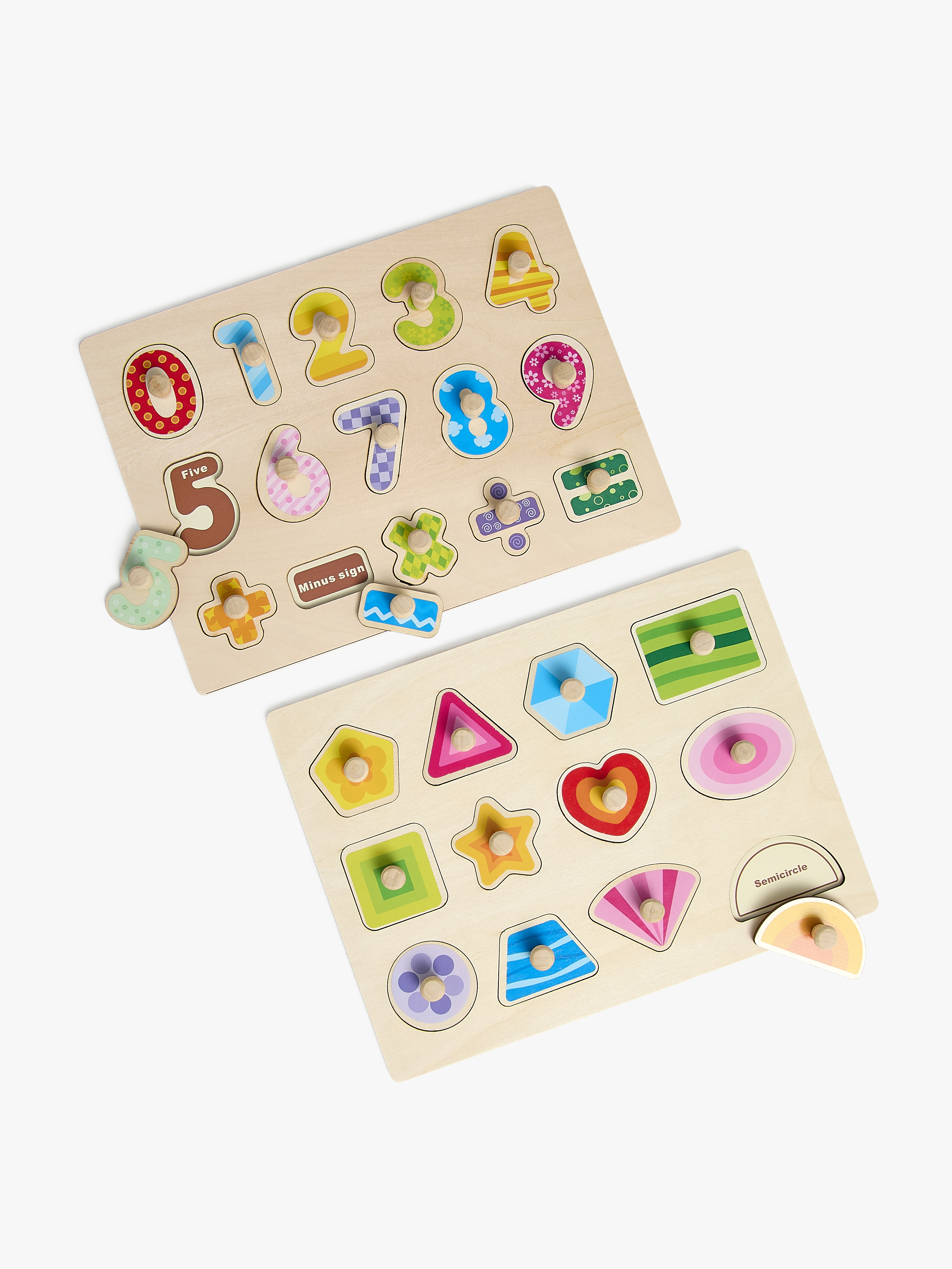 Knopfpuzzles Formen & Zahlen 2er-Pack