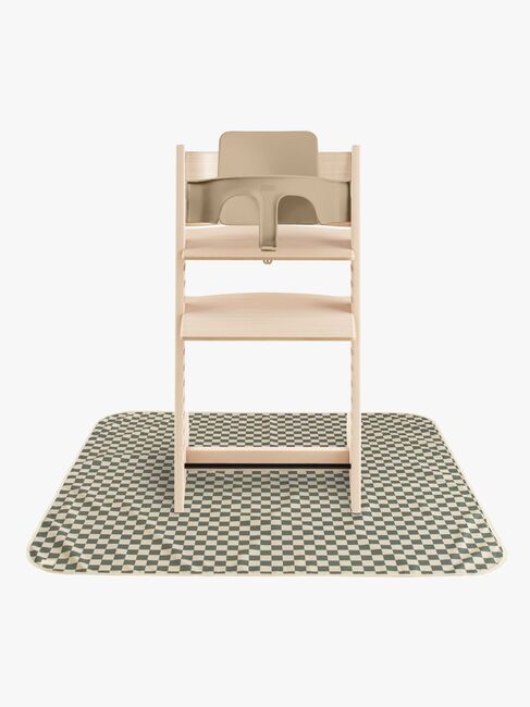 Mushie Bodenschutz für Hochstuhl, Olive Check