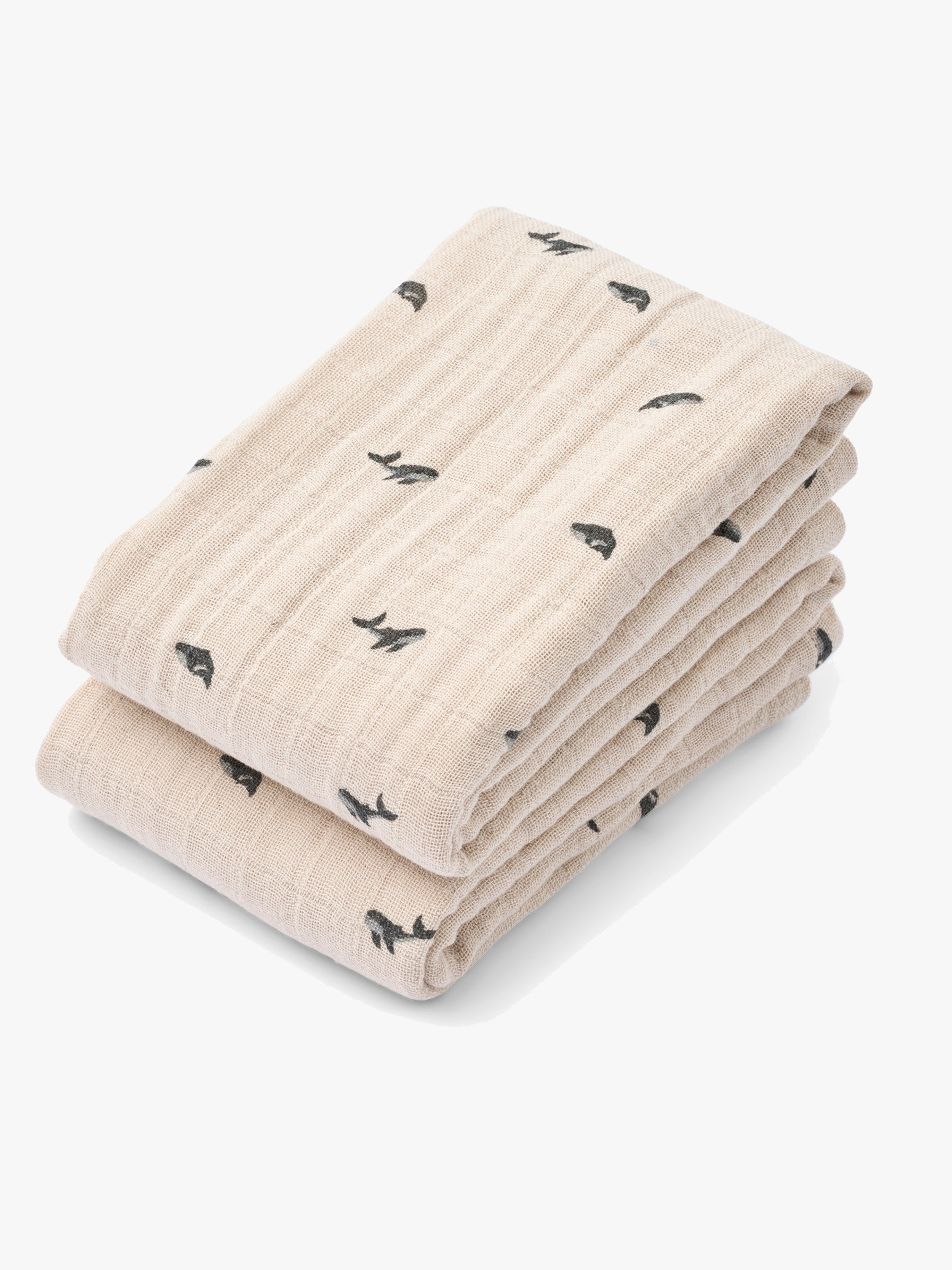 LIEWOOD Lewis Musselintuch 2er-Pack, Mini Whale/Sandy