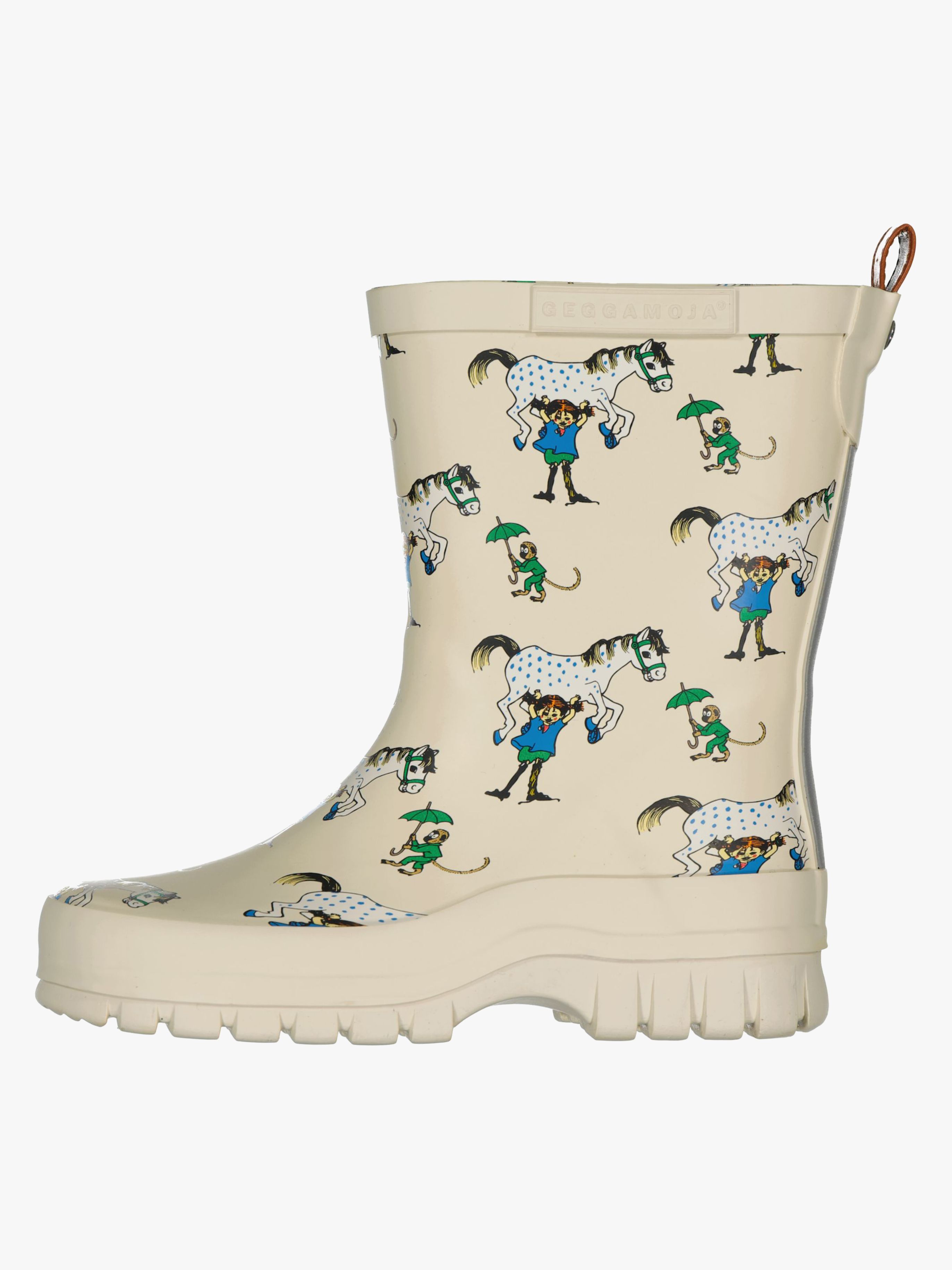 Geggamoja Gummistiefel Pippi Langstrumpf, Beige, 27, Kindergummistiefel, Kinderstiefel, Gummistiefel kinder, Kids