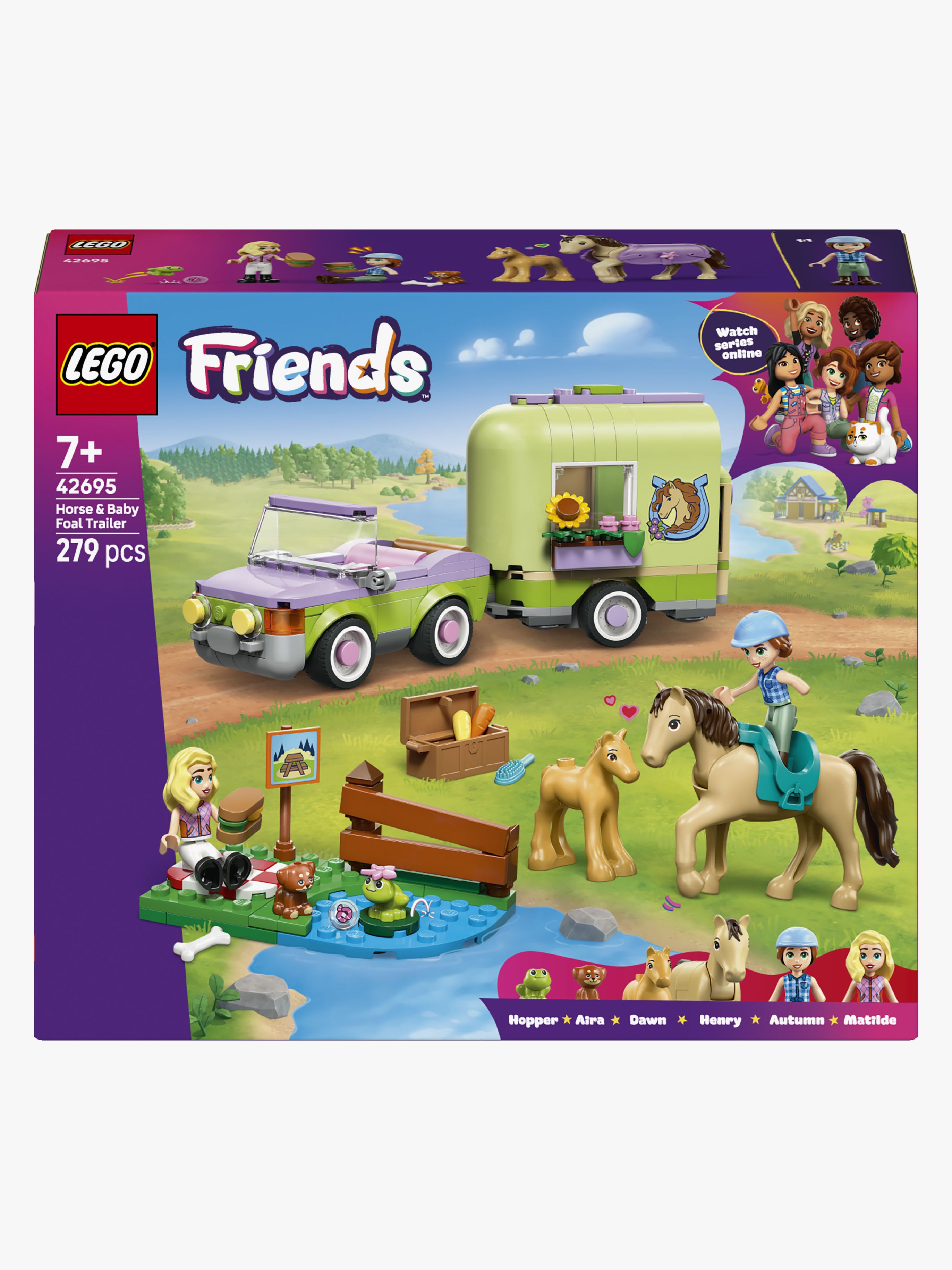 LEGO Friends 42695 Pferd und Fohlen mit Pferdeanhänger