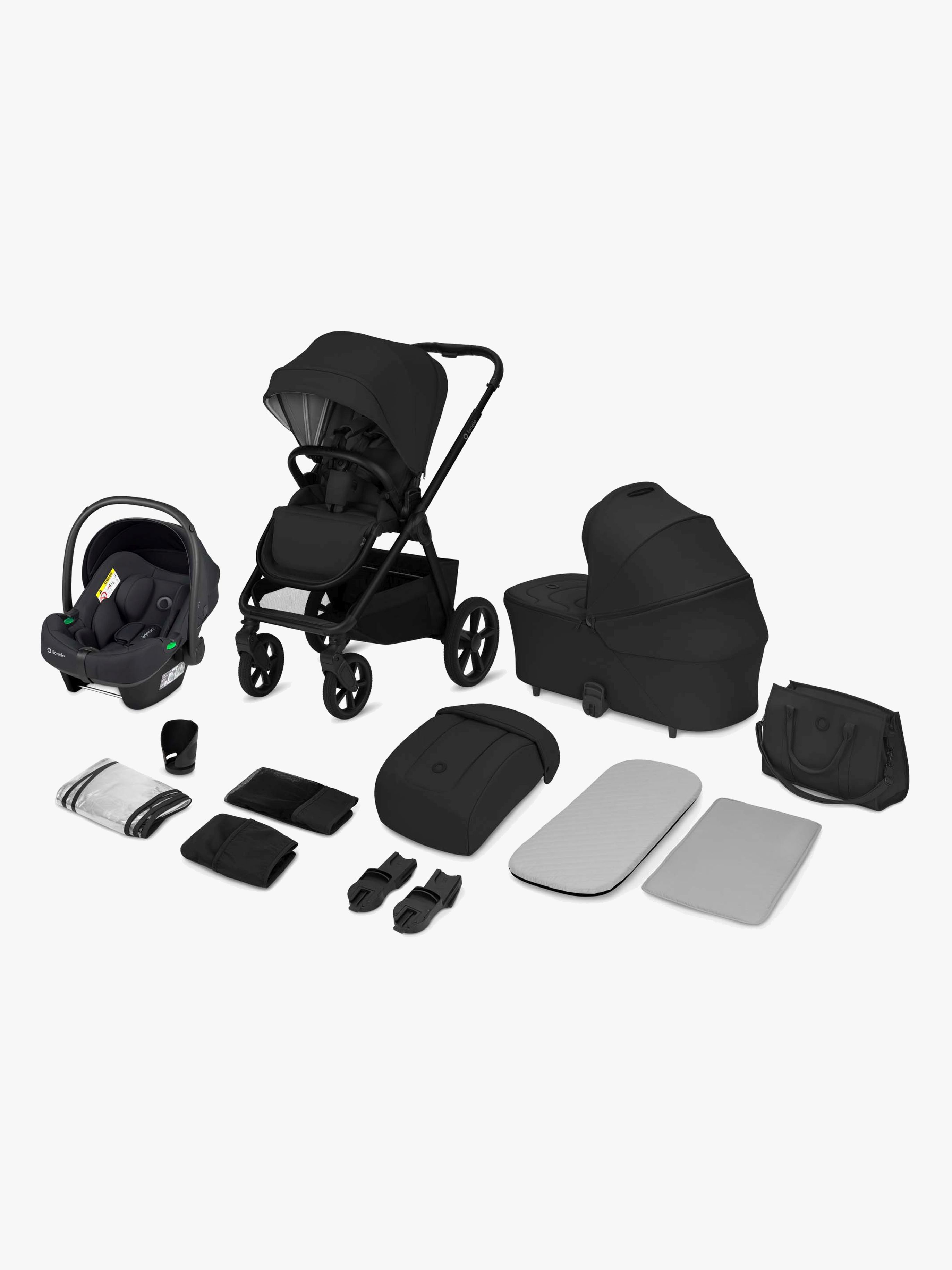 Lionelo CARMINE 3-in-1 Kombikinderwagen, Black Onyx