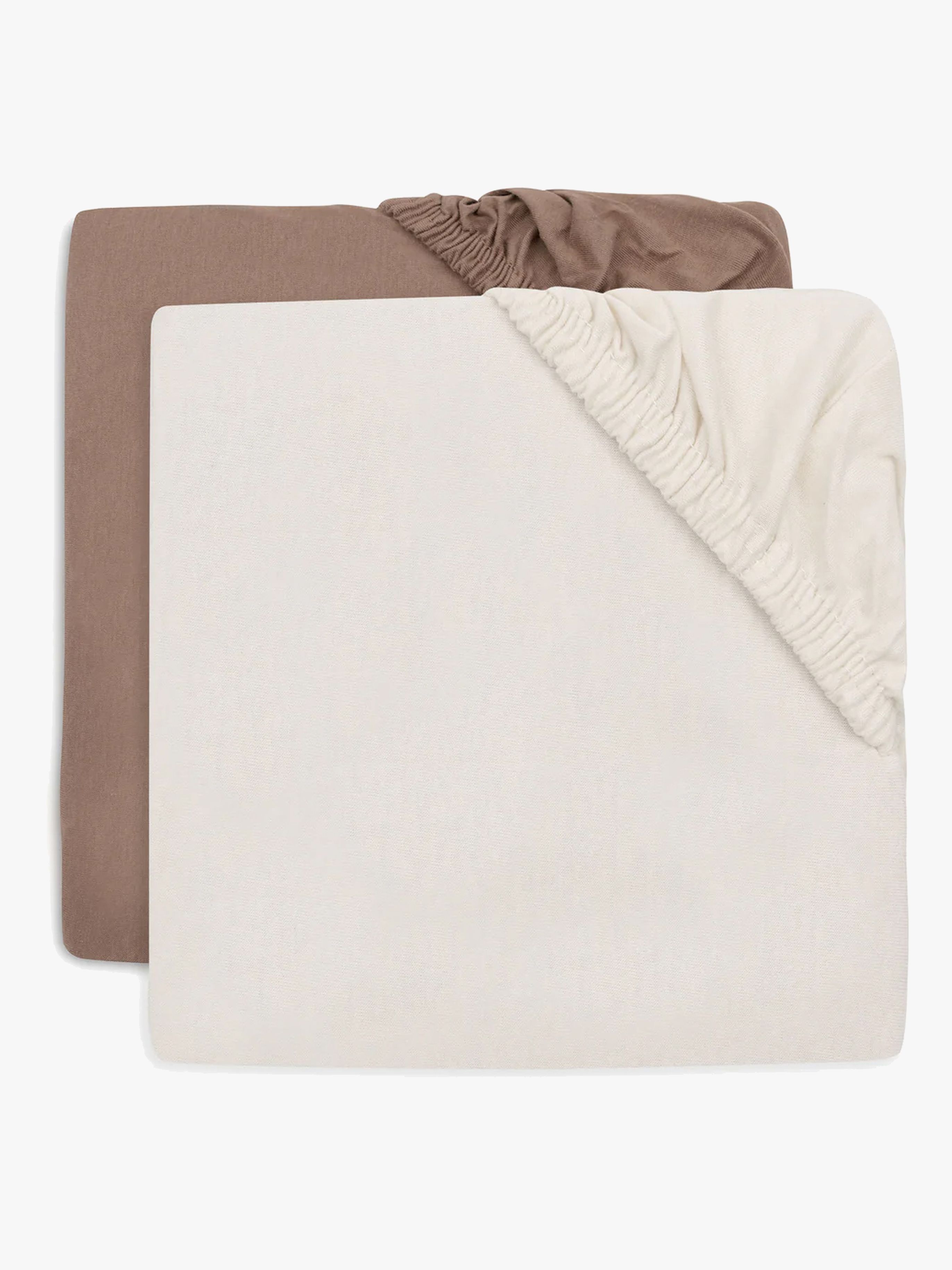 Jollein Spannbettlaken 2er-Pack 40x80, Milky Coffee/Ivory