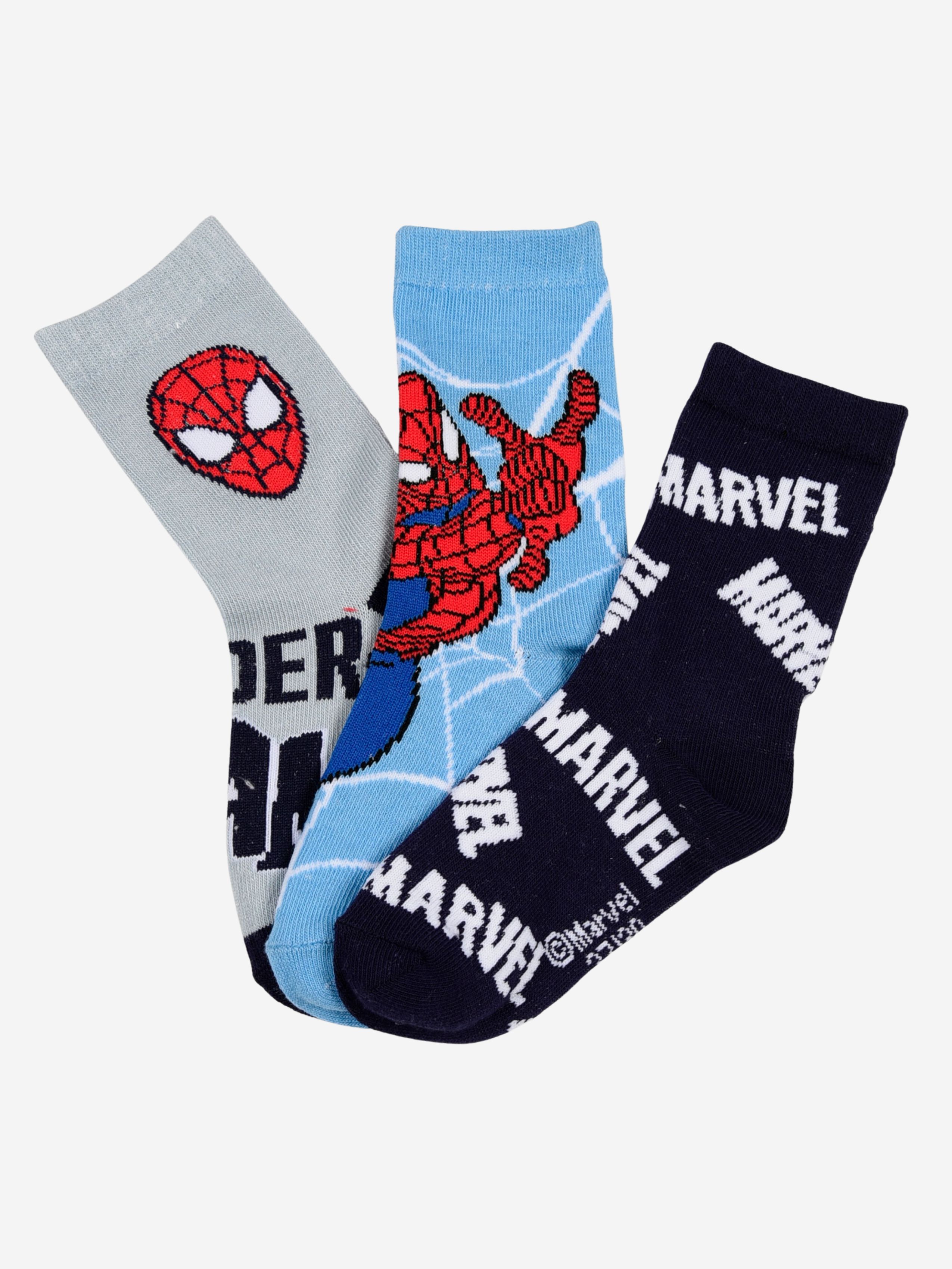 Marvel Spider-Man Socken 3er-Pack, Mehrfarbig, 31-34