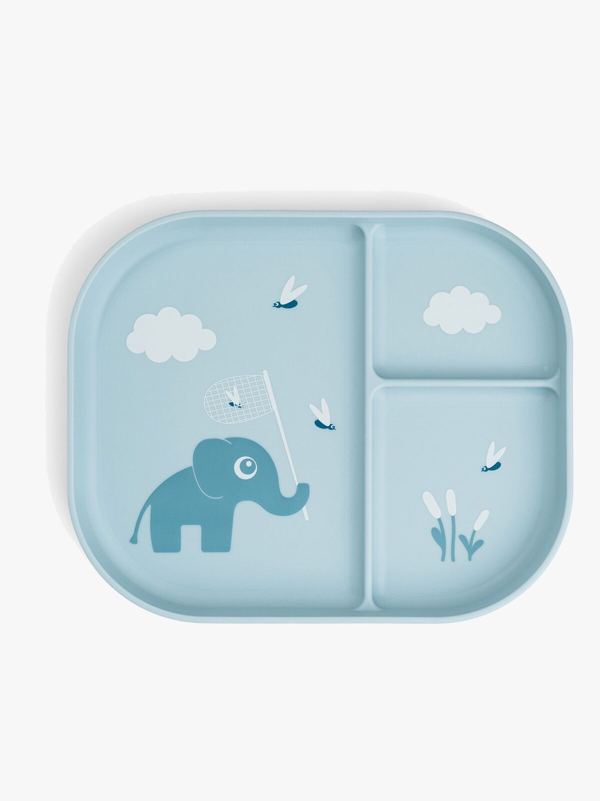 Done By Deer Playground Stick & Stay Geteilter Silikonteller, Elphee Blue