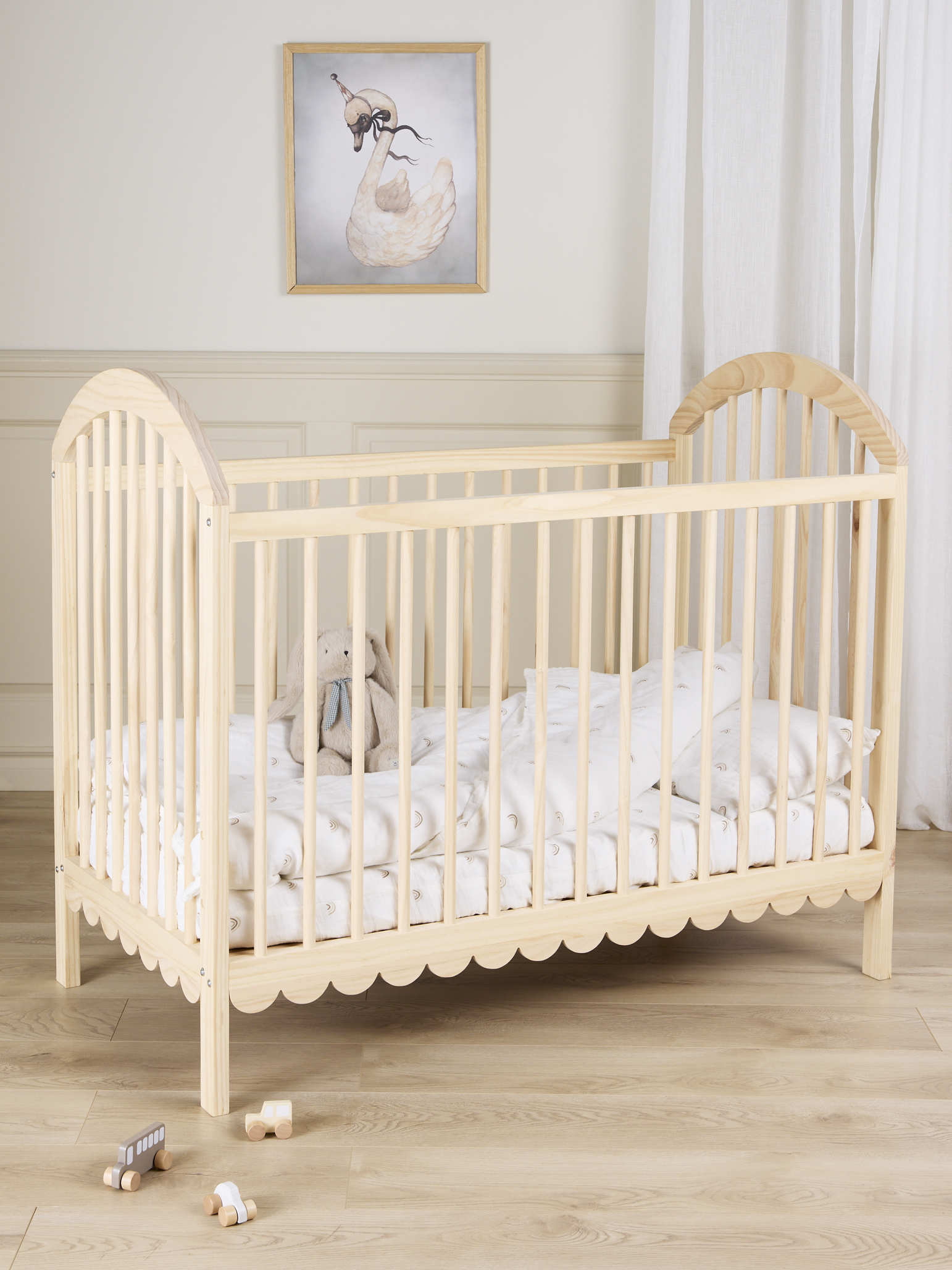 Babybett, Natural Wood