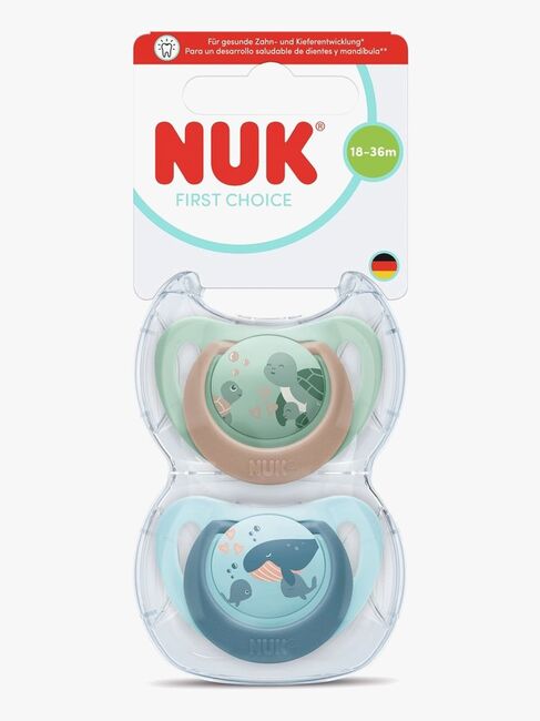 NUK First Choice Classic Schnuller 2er-Pack Größe 3, Turtle/Whale