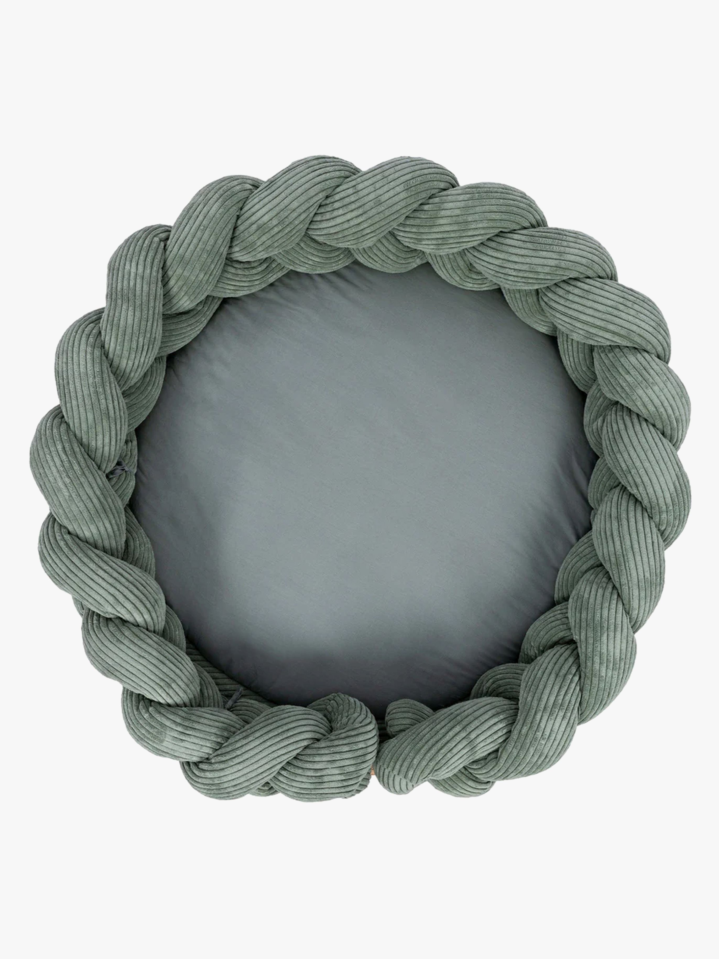 MeowBaby Aesthetic Babynest mit geflochtenem Schutz &  Spielteppich, Olive Green