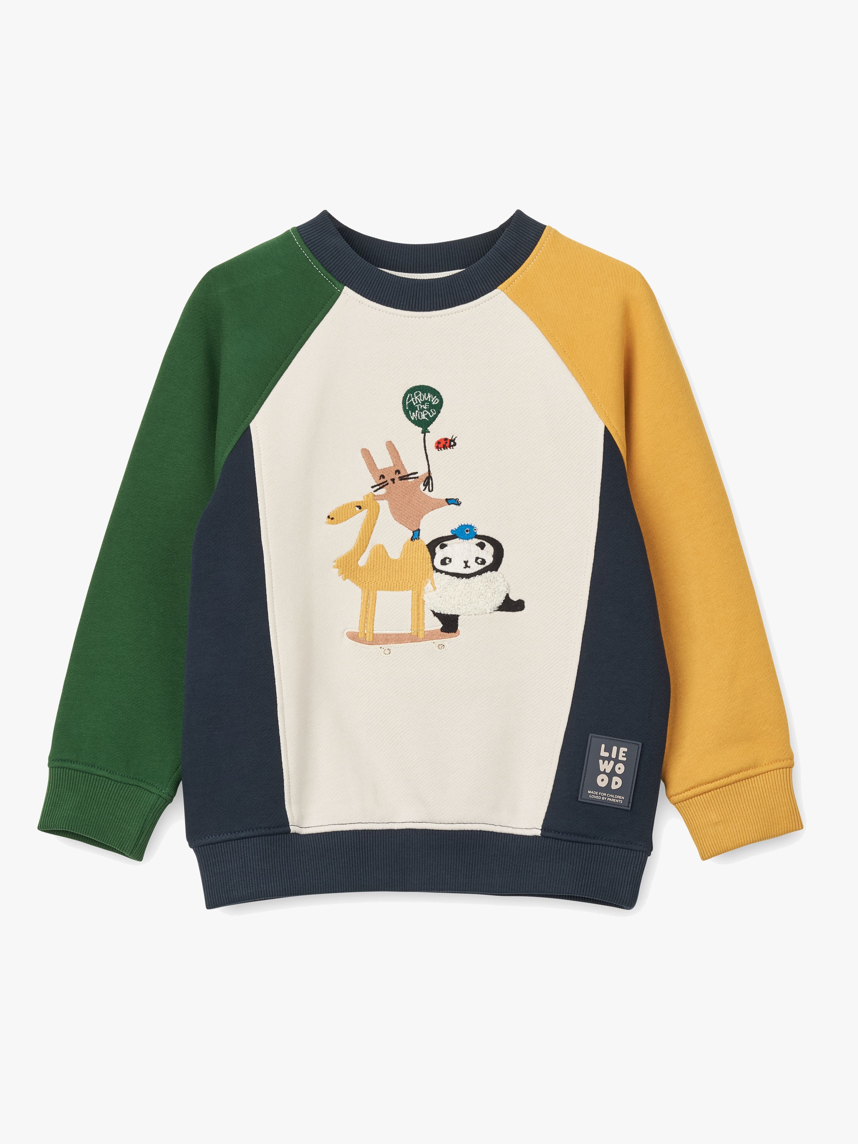 LIEWOOD Aude Placement Sweatshirt, Friends / Sandy / Classic Navy Multi Mix, 122-128