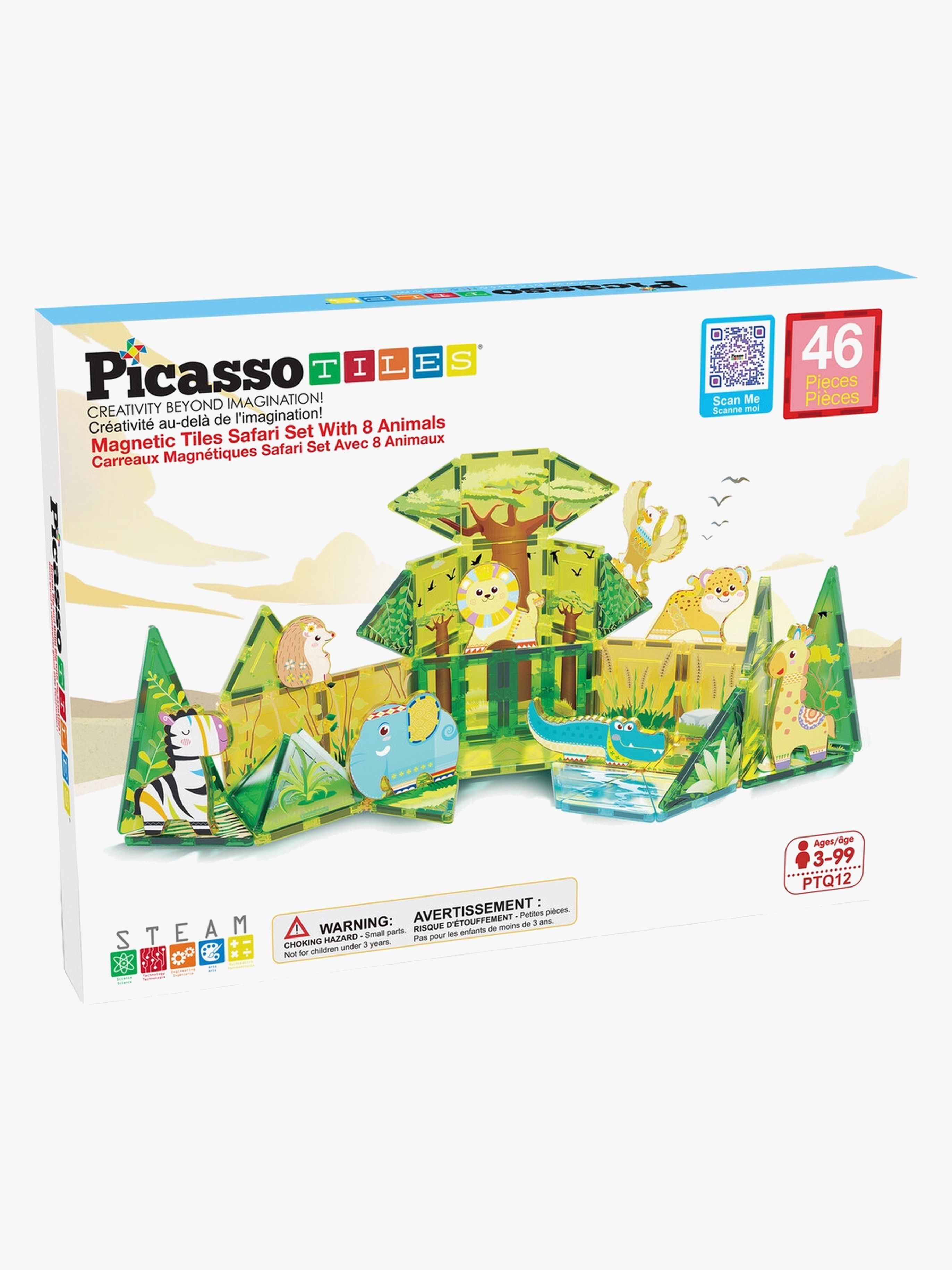 PicassoTiles Bausatz Safari mit 8 Tiere 46 Teile