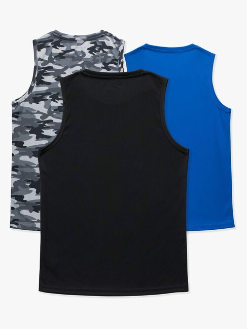Hyperfied Bounce Tanktop 3er Pack, Black/Camo Black/Blue