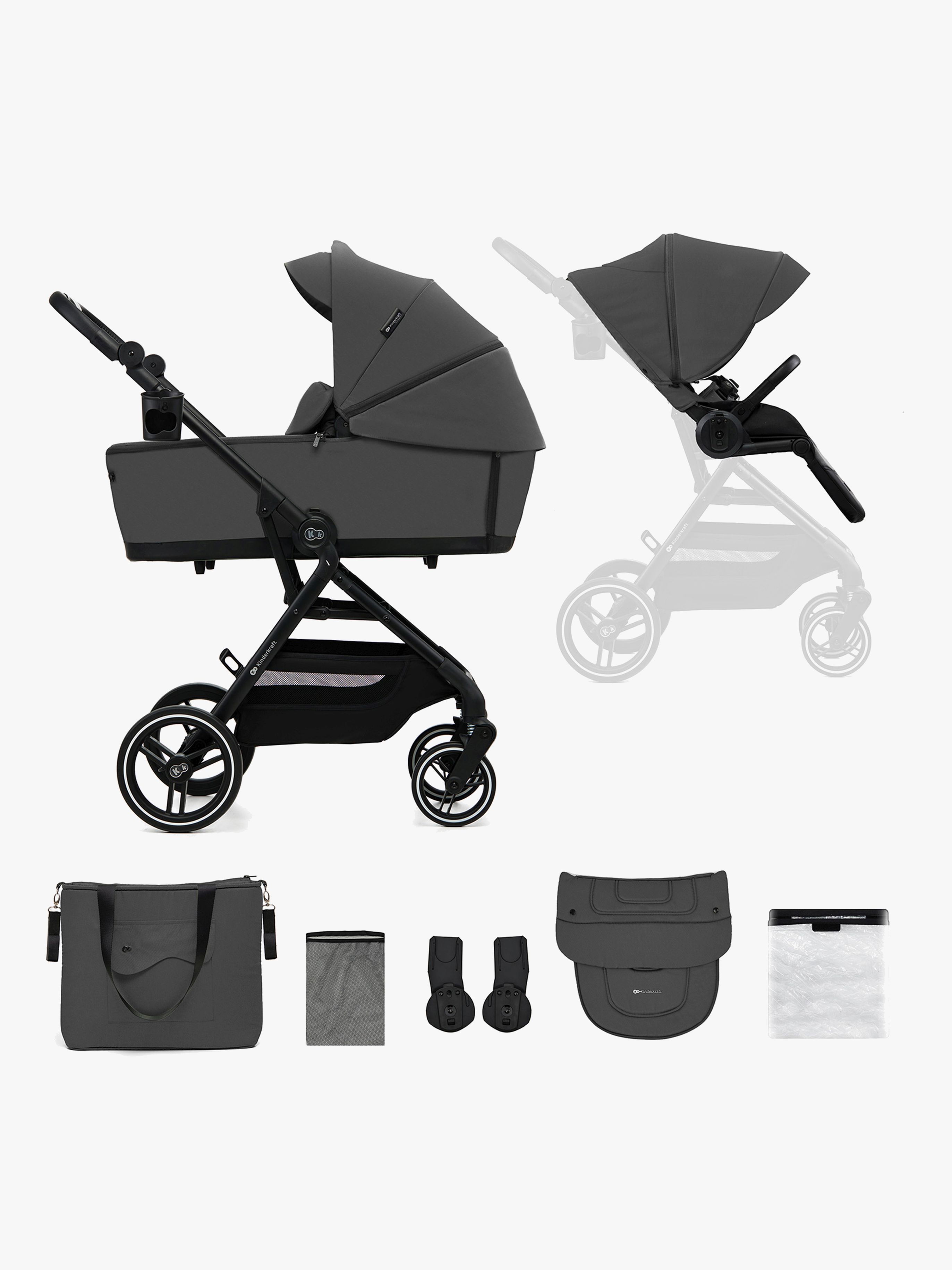 YOXI 2-in-1-Kombikinderwagen, Moonlight Grey, Kinderwagen, 2 in 1
