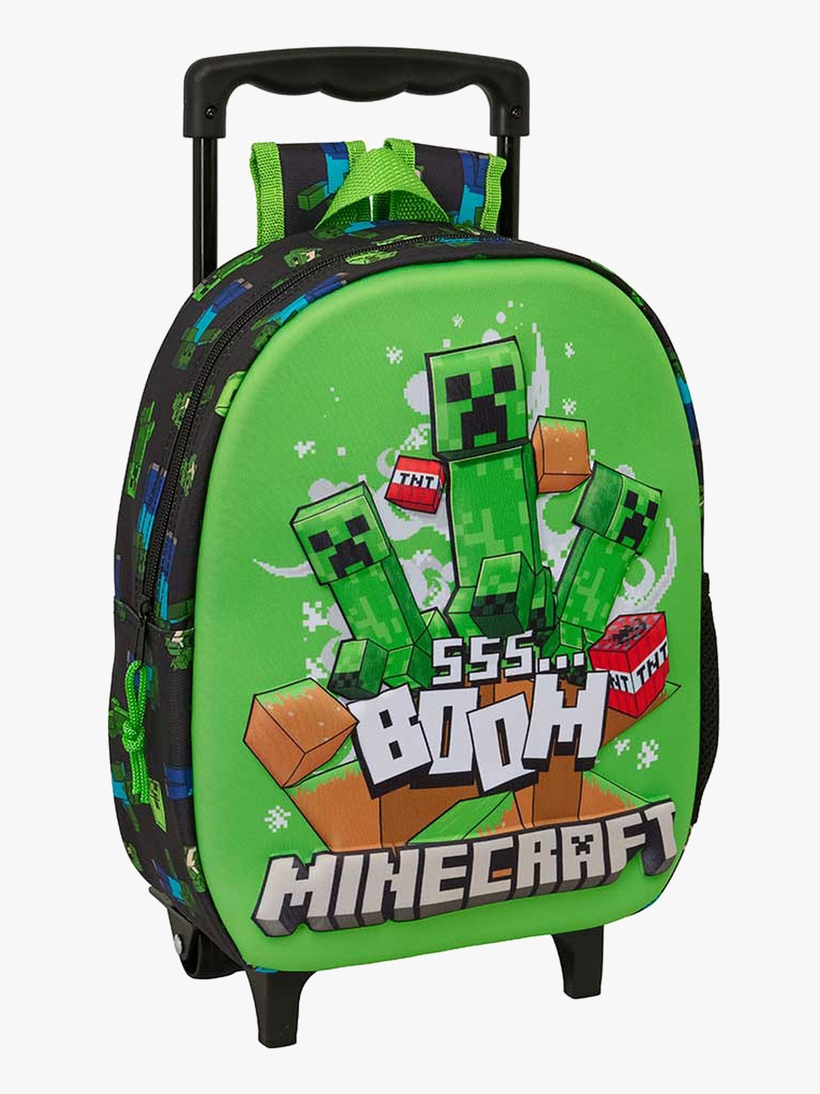 Minecraft 3D Trolley Kinder Rucksack 9L, Boom