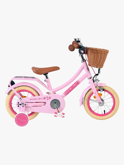 Volare Excellent Fahrrad mit Korb 12 Zoll, Rosa