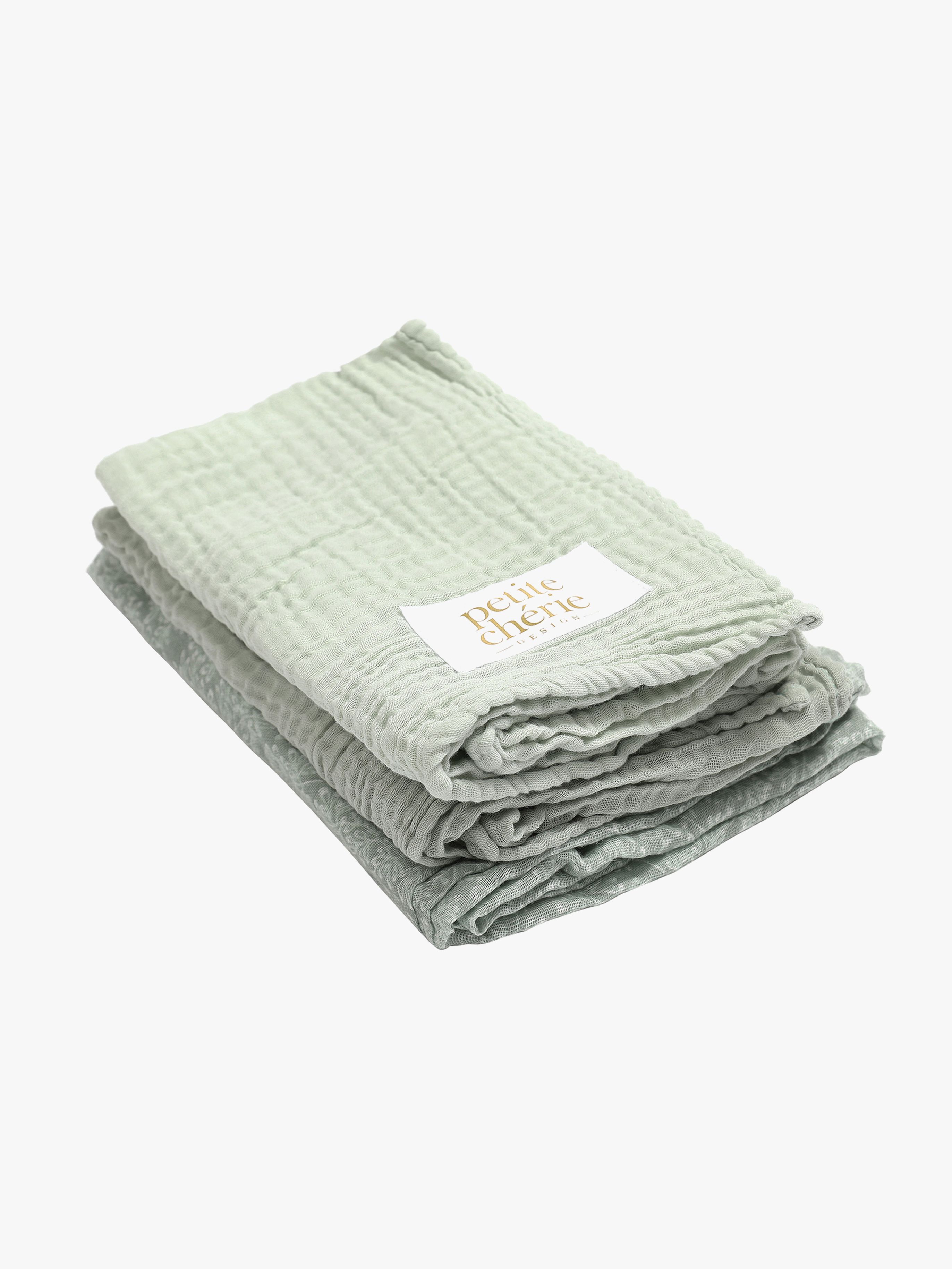 Petite Chérie Musselintuch 3er-Pack, Light Green