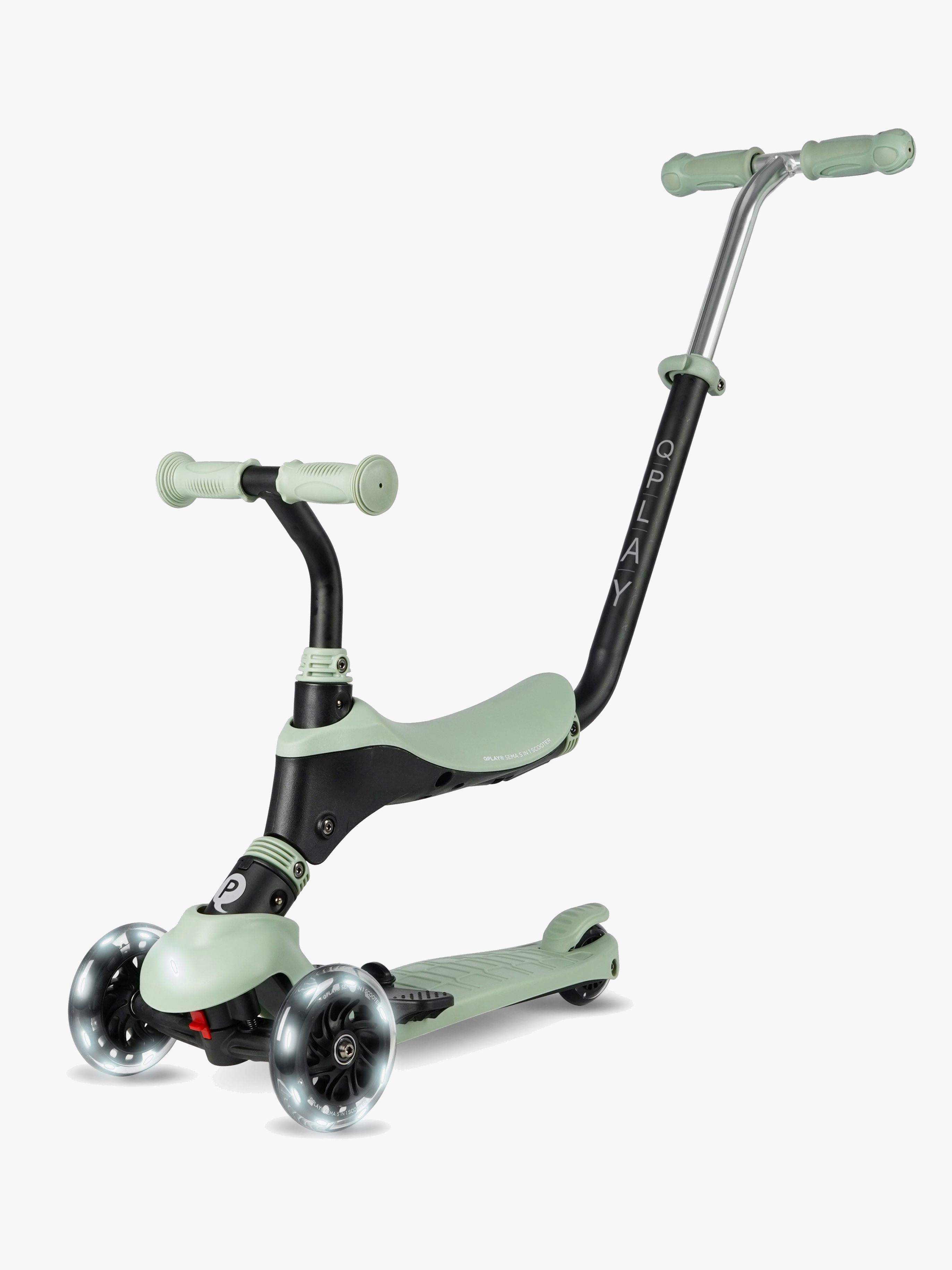QPlay Sema Pro 3-rädriger 5-in-1 Tretroller, Grün