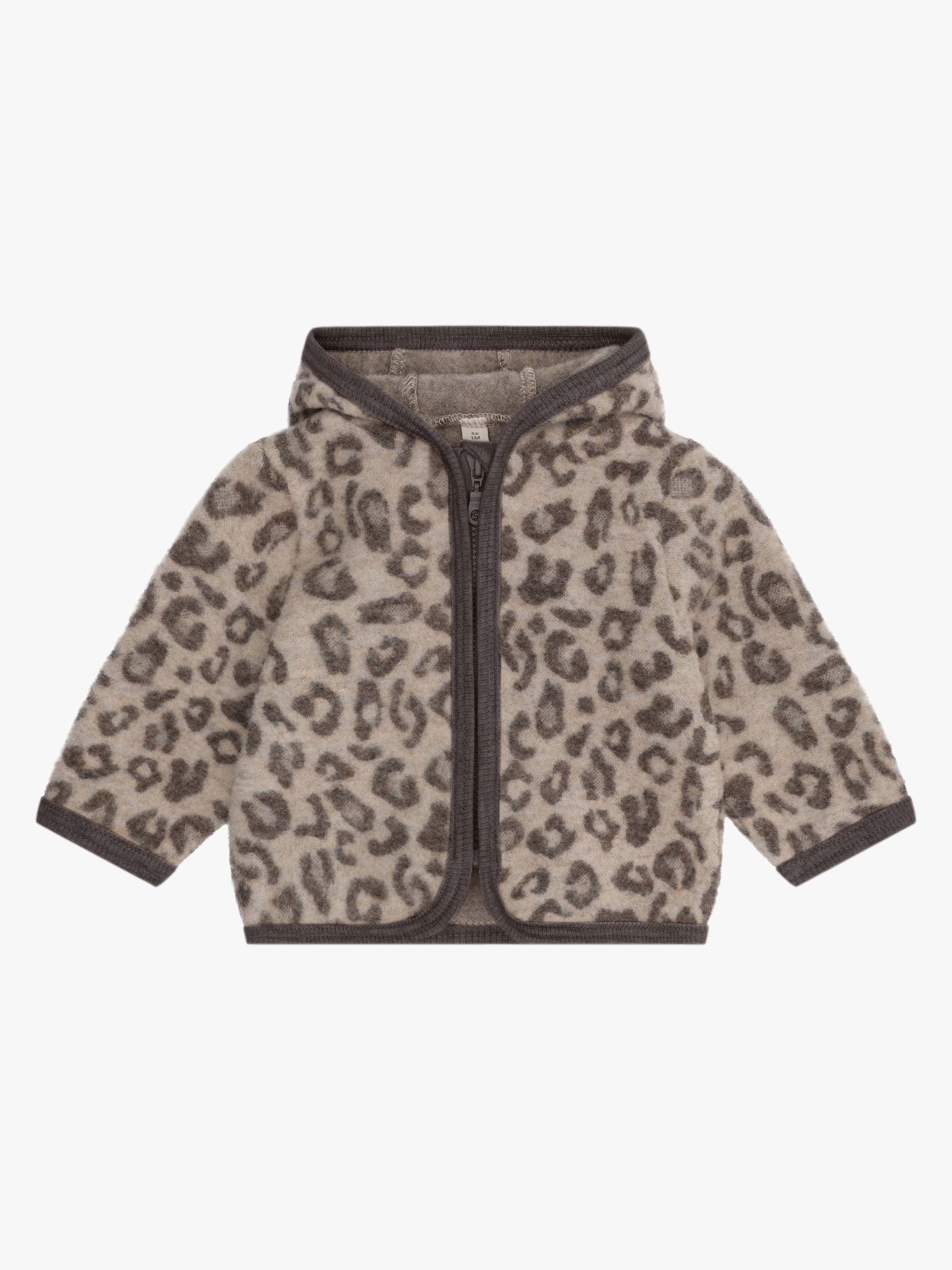 Wollfleecejacke aus Merinowolle, Camel Melange, 62