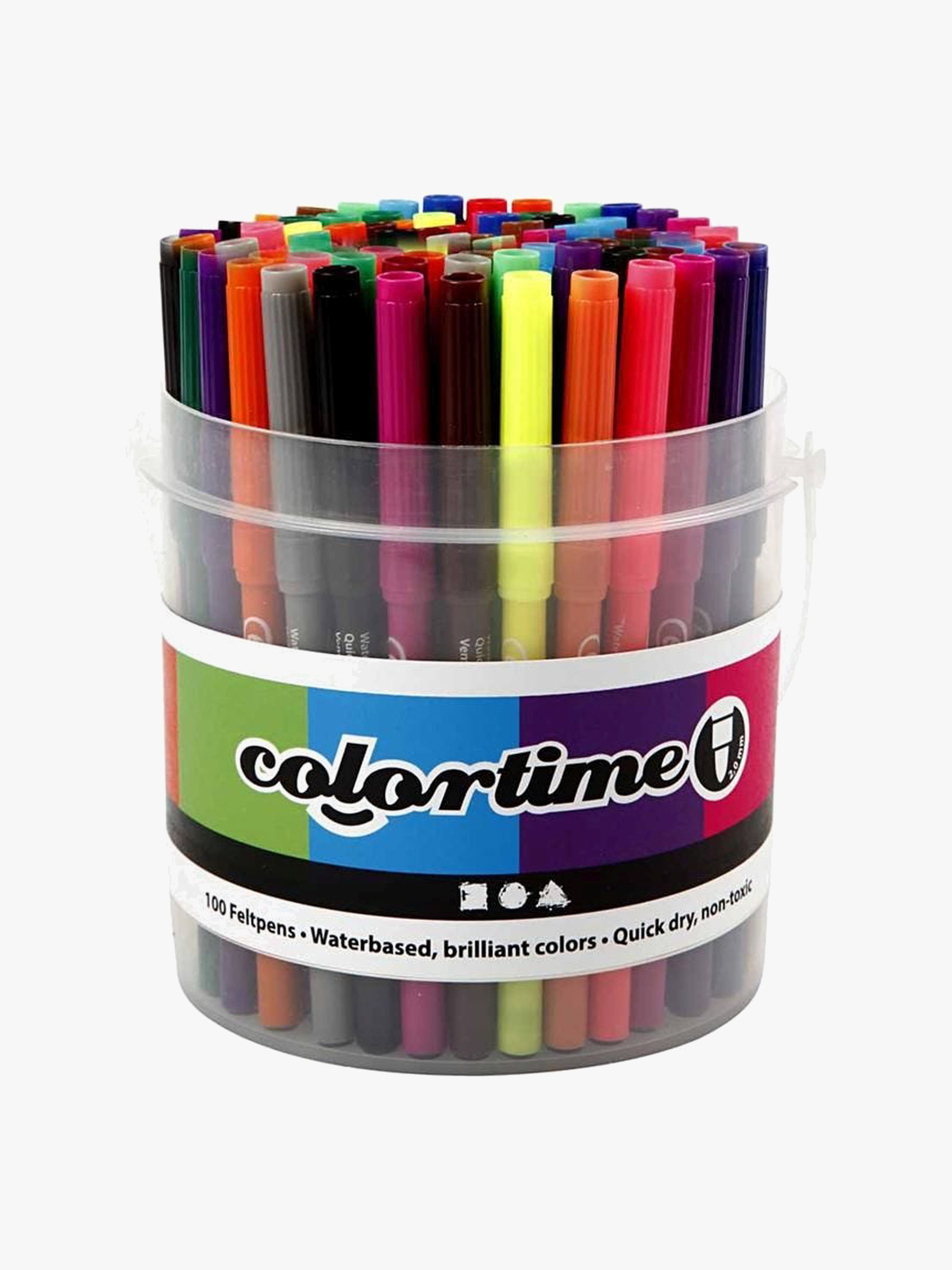 Filzstifte 5 mm, Gemischte Farben, 100 Stück