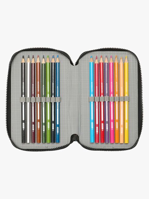 Ninja Turtles Dreifach-Federmäppchen, Grau/Schwarz