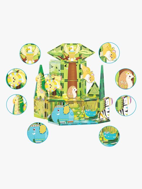 PicassoTiles Bausatz Safari mit 8 Tiere 46 Teile