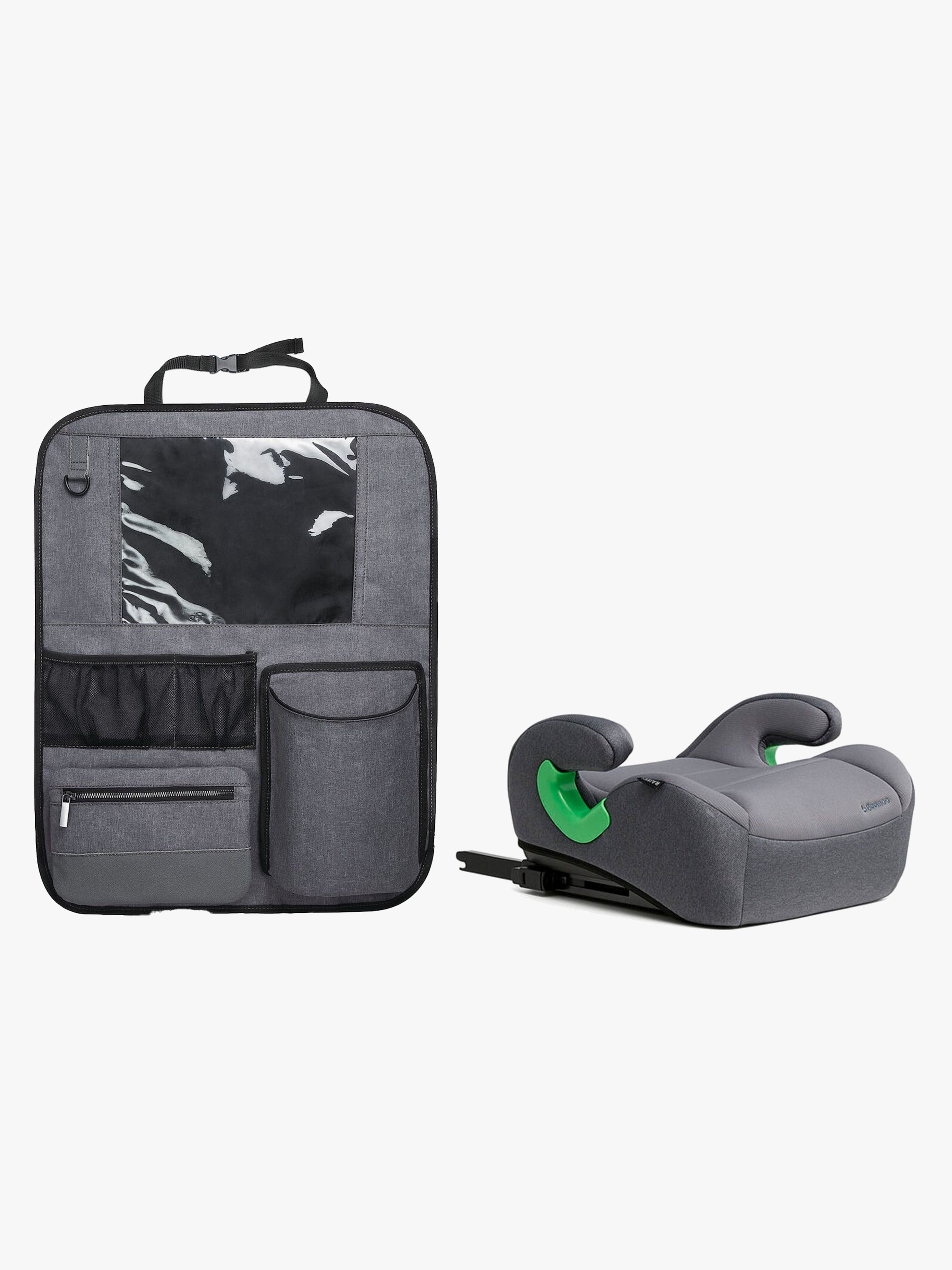 Raise 2 i-Size Sitzerhöhung ISOFIX inkl. Beemoo Deluxe Trittschutz, Mineral Grey