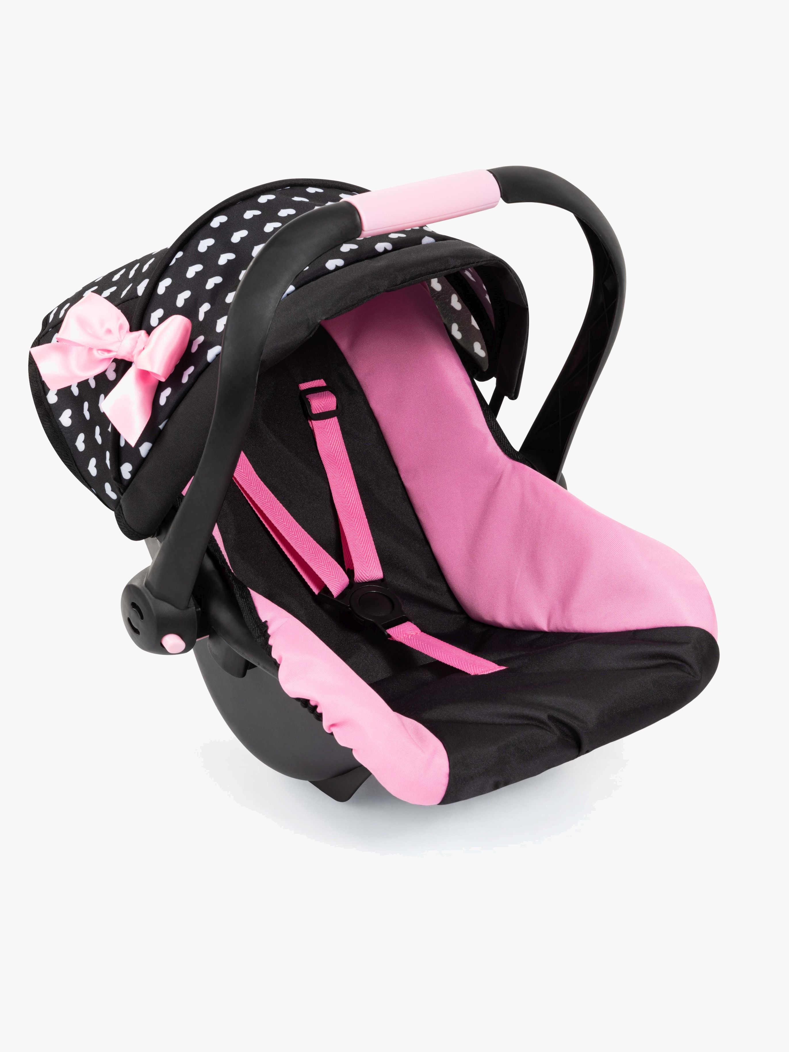 Kindersitz mit Verdeck, Schwarz / Rosa