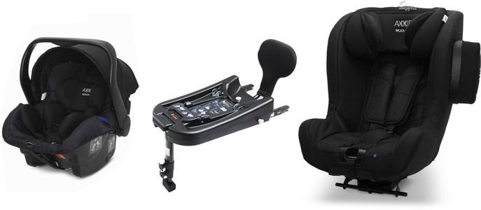 Axkid Modukid Seat Kindersitz & Infant Babyschale inkl. Basis, Shell Black