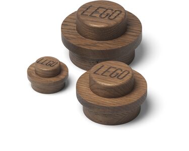 LEGO 1x1 Kleiderhaken aus Holz, Oak Dark Stained