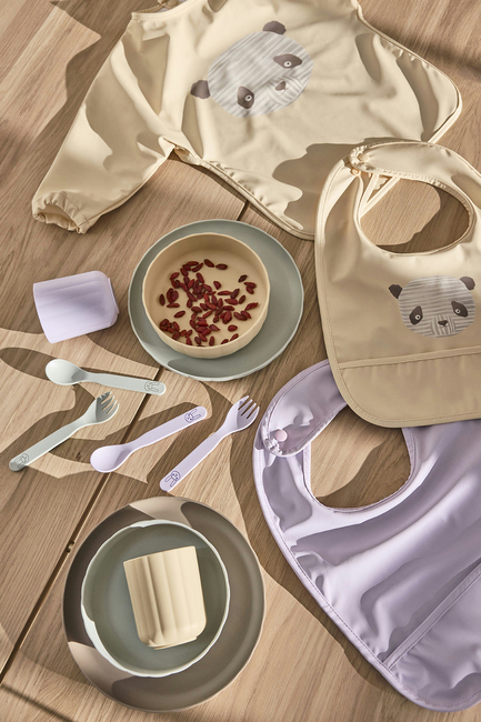 OYOY Lun Lun Panda Lätzchen 2er-Pack, Vanilla/Lavender