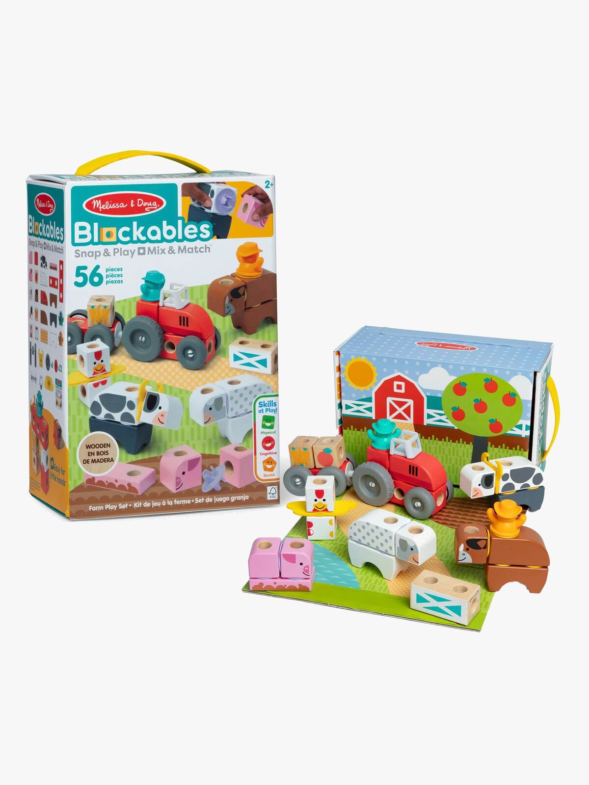 Melissa & Doug Blockables Bausatz Bauernhof 56 Teile