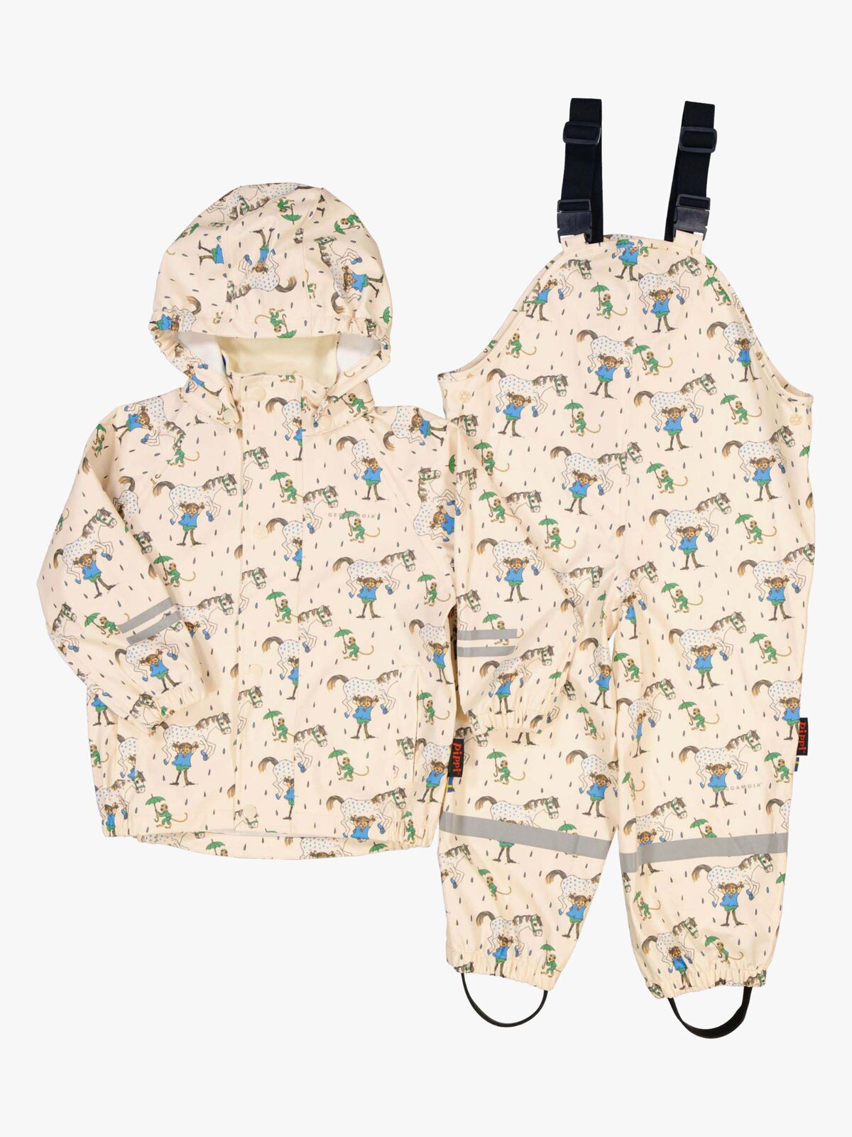 Geggamoja Gefüttertes Regenset Pippi Langstrumpf, Beige