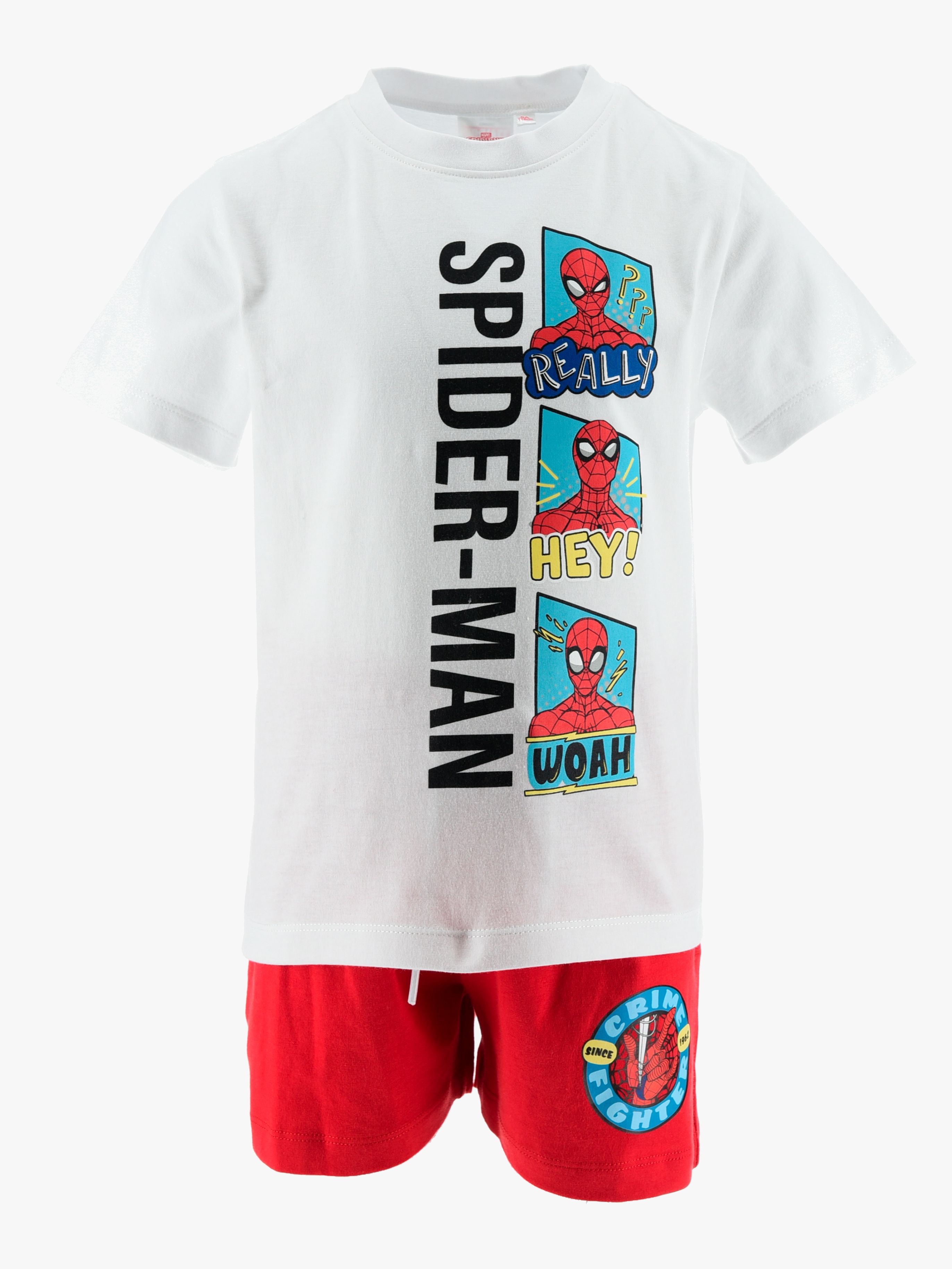 Marvel Spider-Man T-Shirt Und Shorts Set, Weiß, 104-110