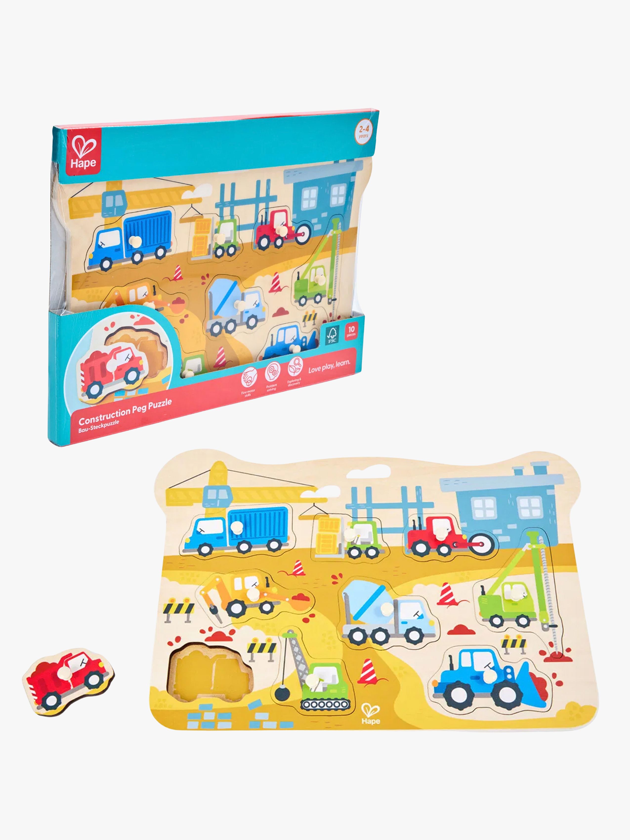 Knopfpuzzle Baustellenfahrzeuge 10 Teile