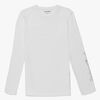 Hyperfied Jersey Logo Long Sleeve Top, Snow White