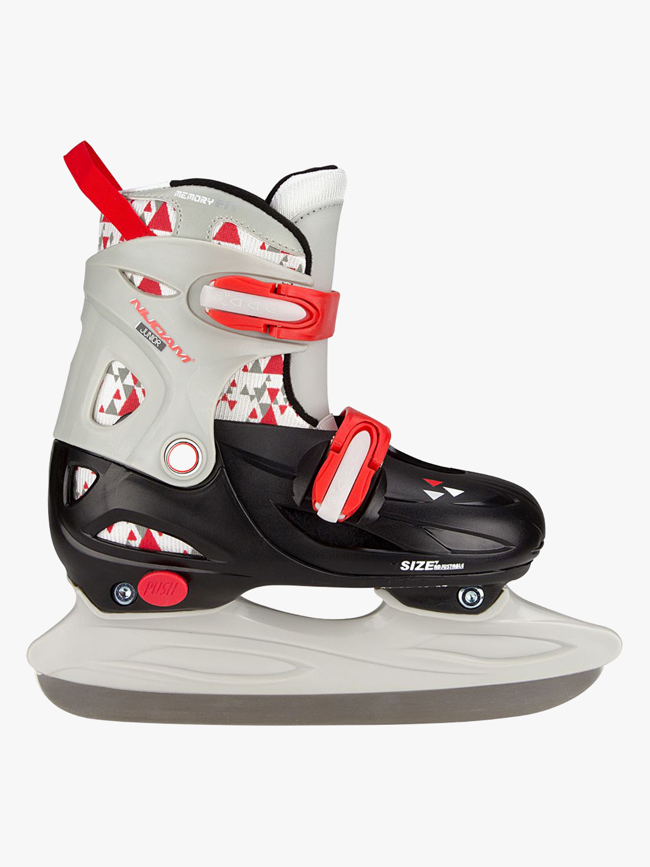 Nijdam Verstellbare Schlittschuhe, Schwarz/Grau 31-33